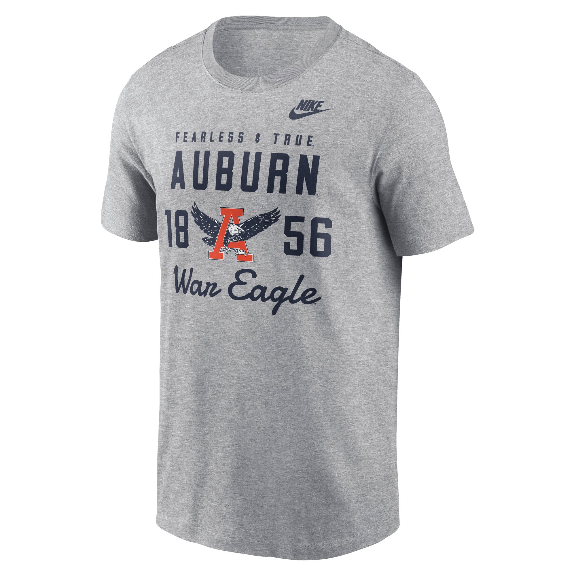 Men's Nike  Gray Auburn Tigers Legacy Stacked Established T-Shirt