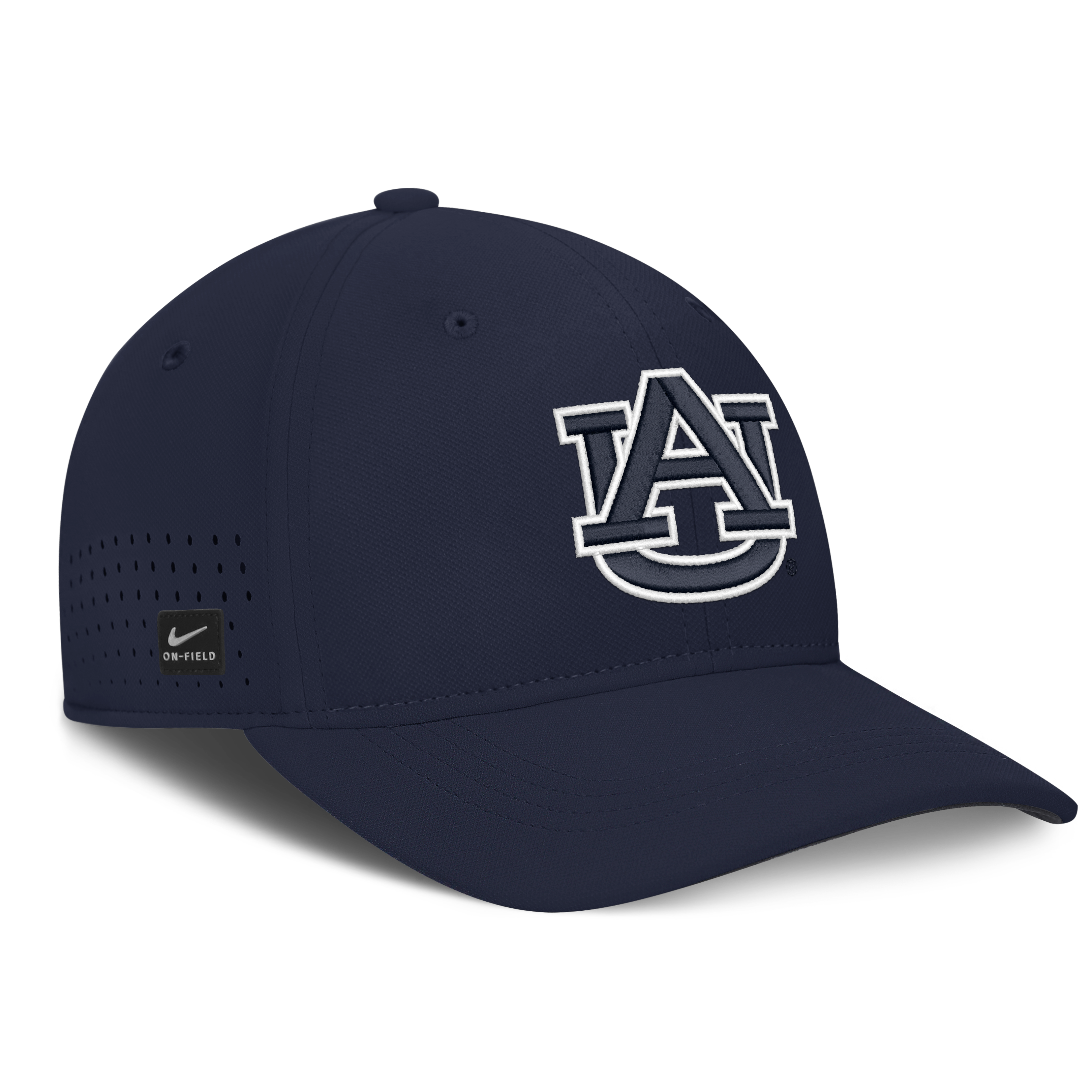 Men's Nike  Navy Auburn Tigers 2026 Sideline Practice AeroBill SwooshFlex Dri-FIT Hat