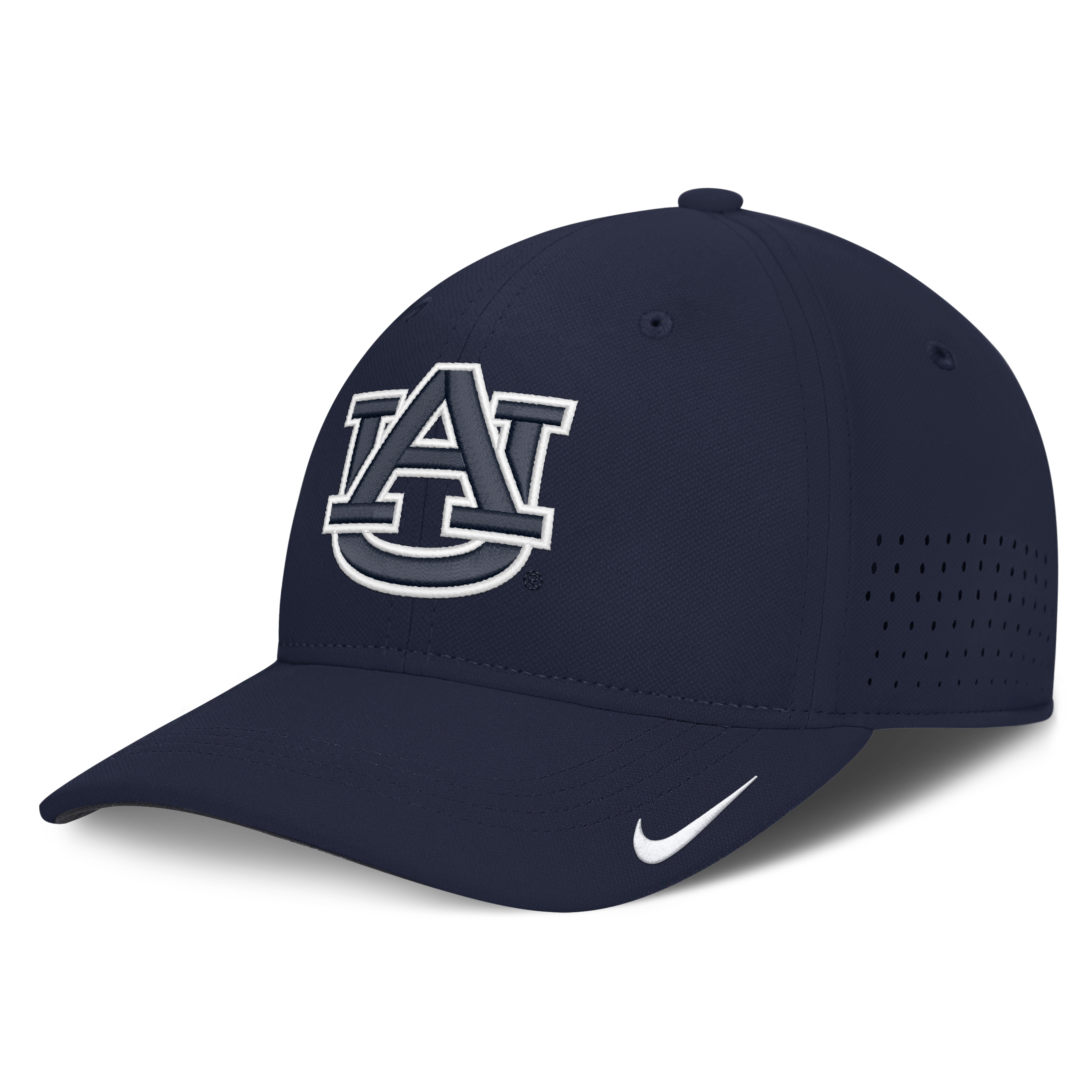Men's Nike Navy Auburn Tigers 2026 Sideline Practice AeroBill SwooshFlex Dri-FIT Hat