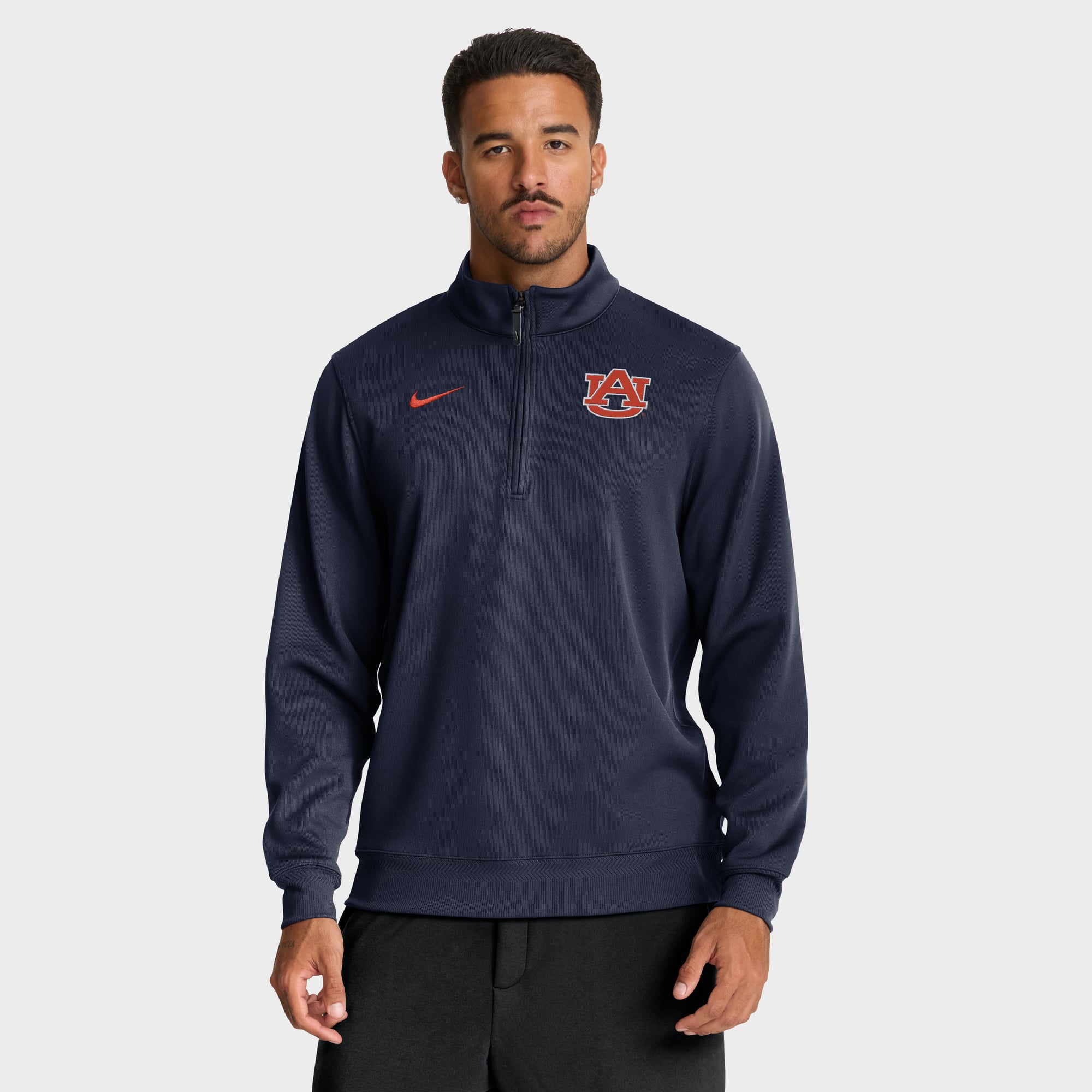 Men's Nike Navy Auburn Tigers Coaches Premium Dri-FIT Half-Zip Pullover