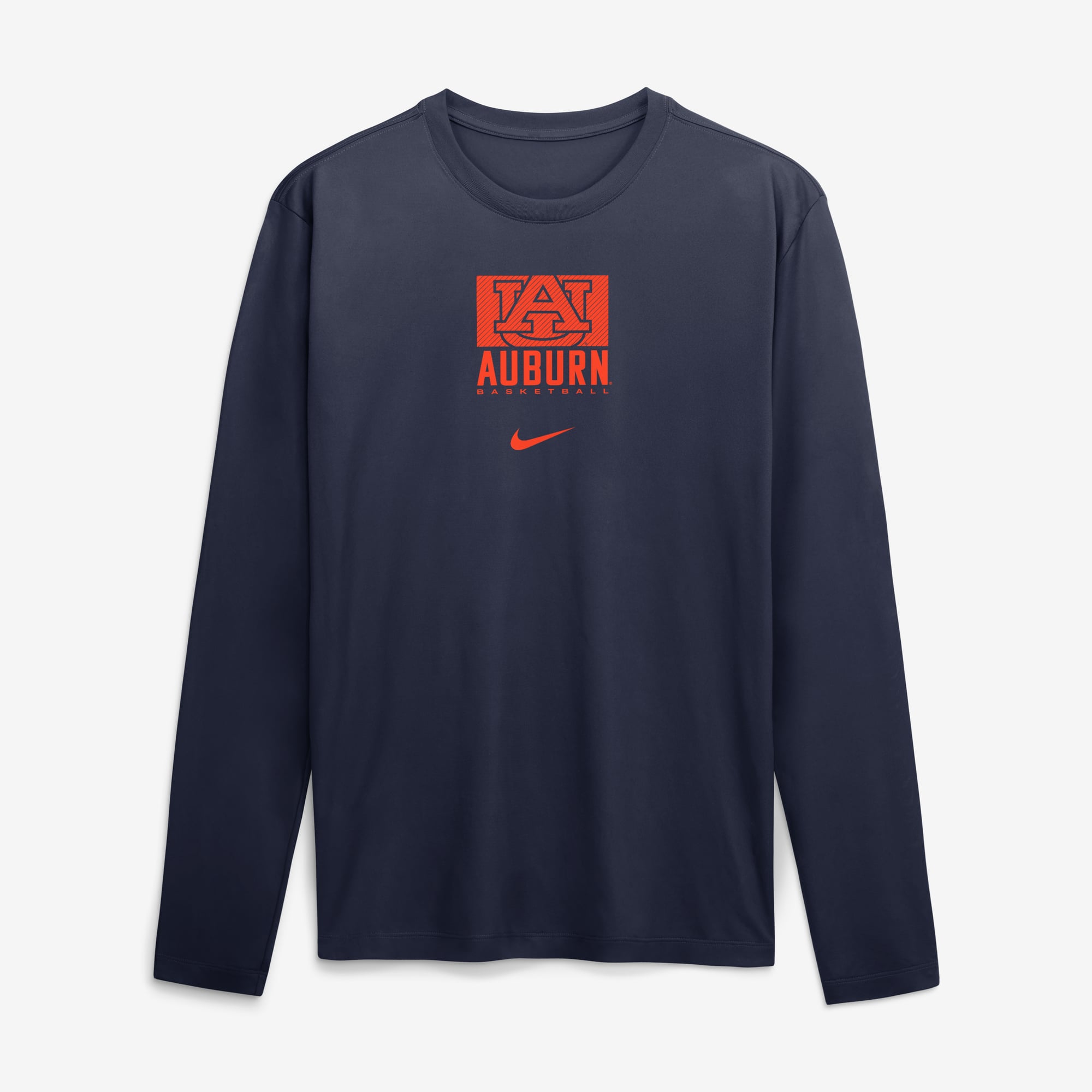 T-shirt à manches longues Nike Auburn Tigers Courtside Legend Dri-FIT bleu marine pour homme