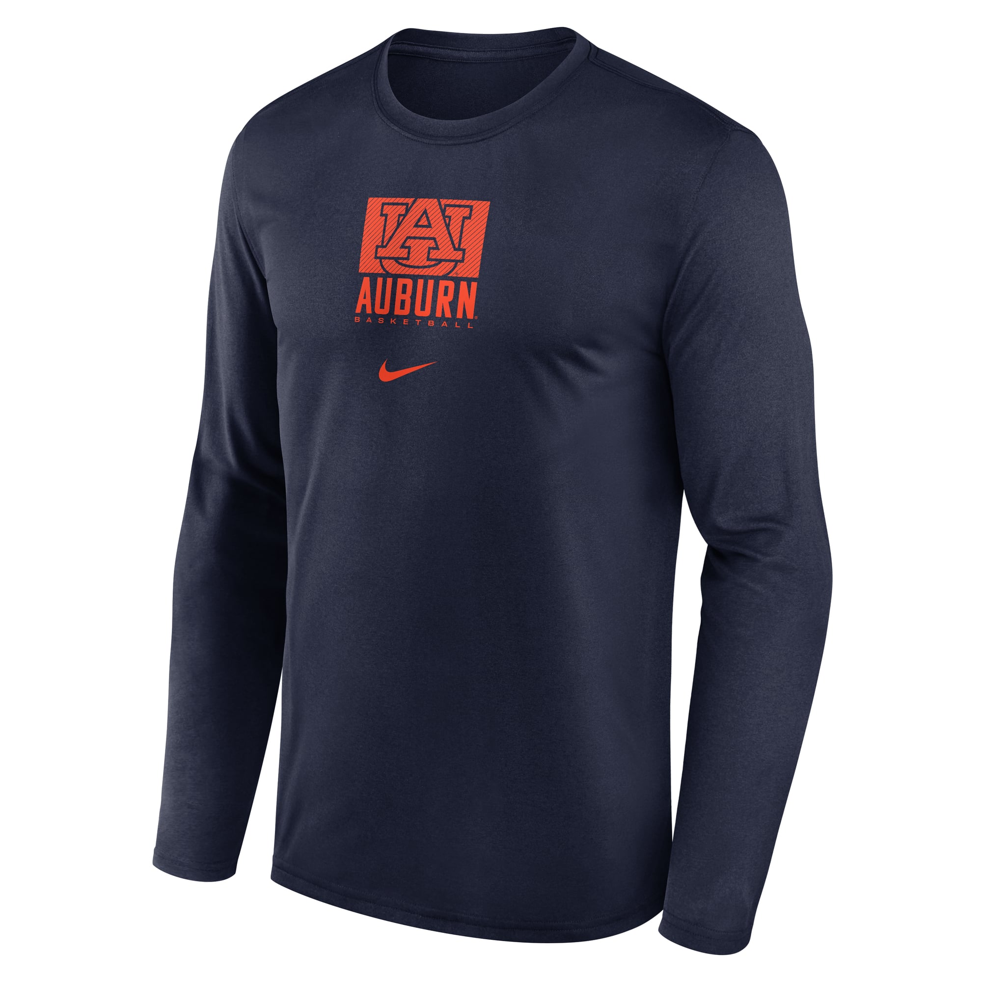 T-shirt à manches longues Nike Auburn Tigers Courtside Legend Dri-FIT bleu marine pour homme