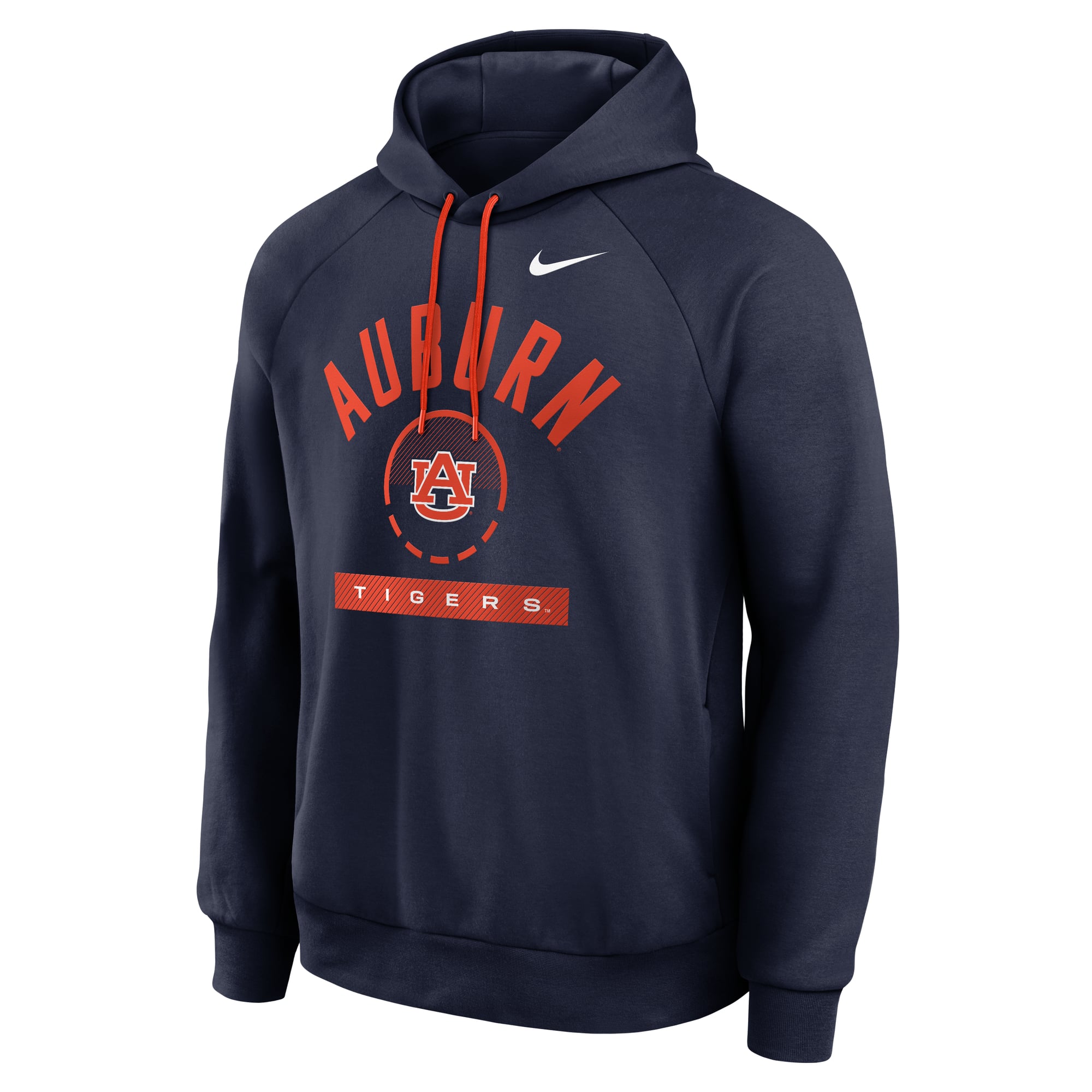 Sweat à capuche raglan en polaire Dri-FIT Nike bleu marine Auburn Tigers Courtside Practice pour homme