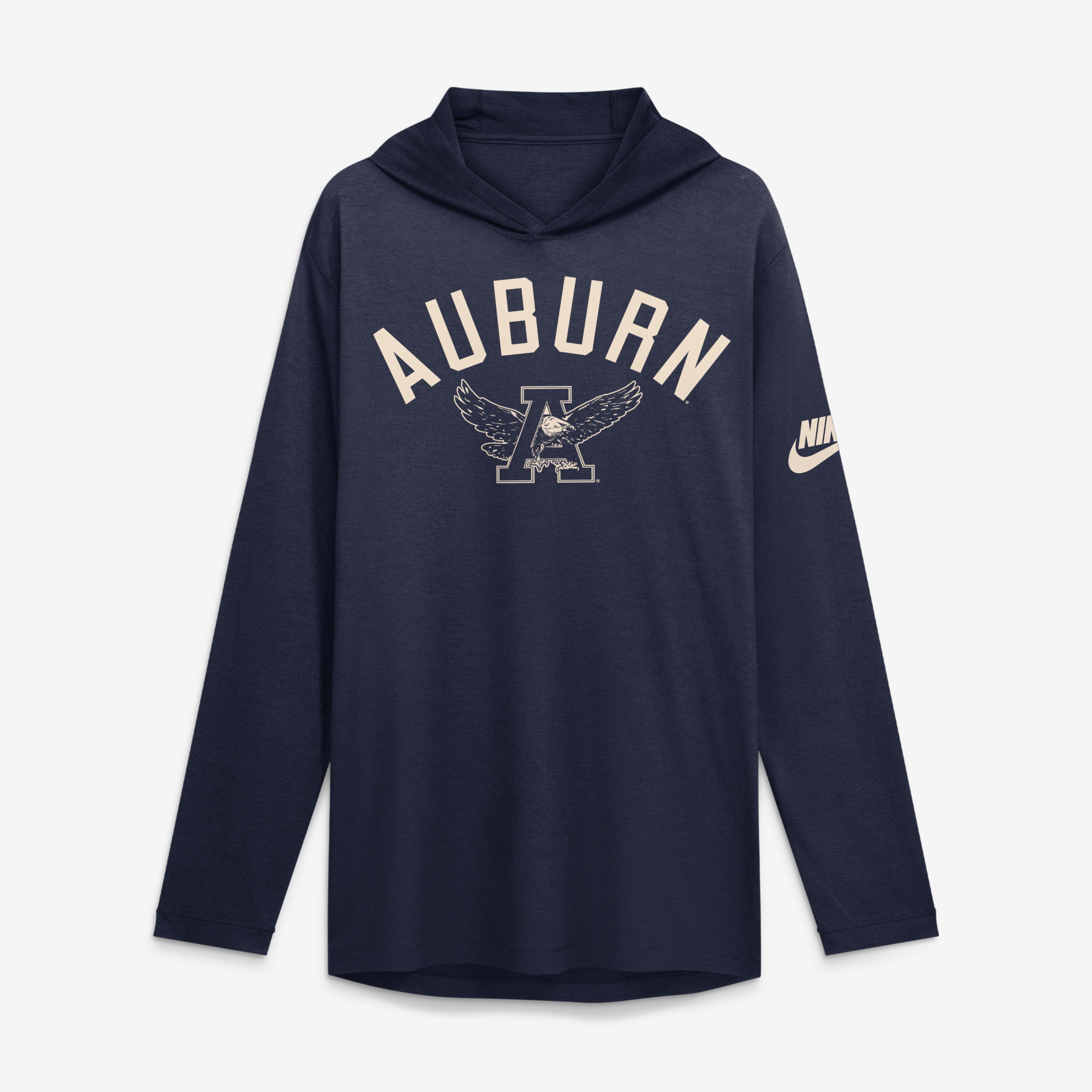 Men's Nike Navy Auburn Tigers Legacy Arch Tri-Blend Long Sleeve Hooded T-Shirt