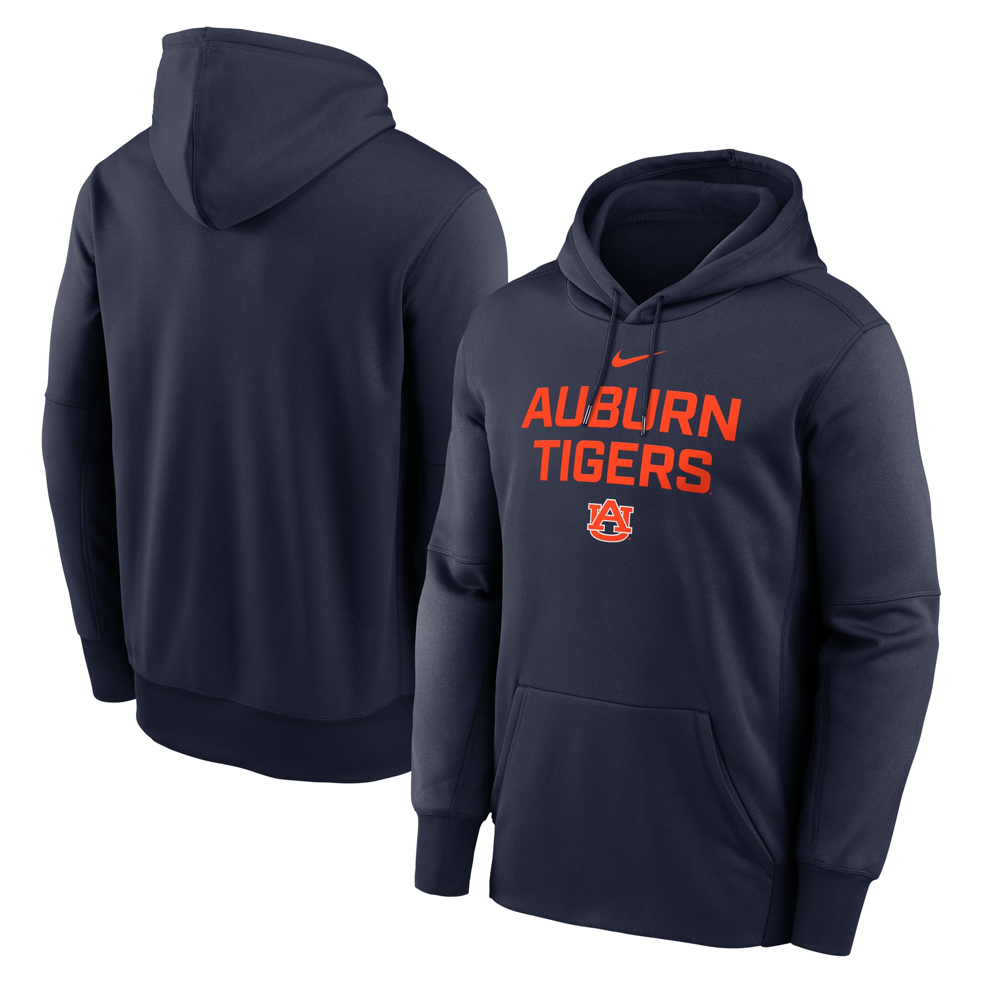 Men's Nike Navy Auburn Tigers Team Stacked Dri-FIT Pullover Hoodie