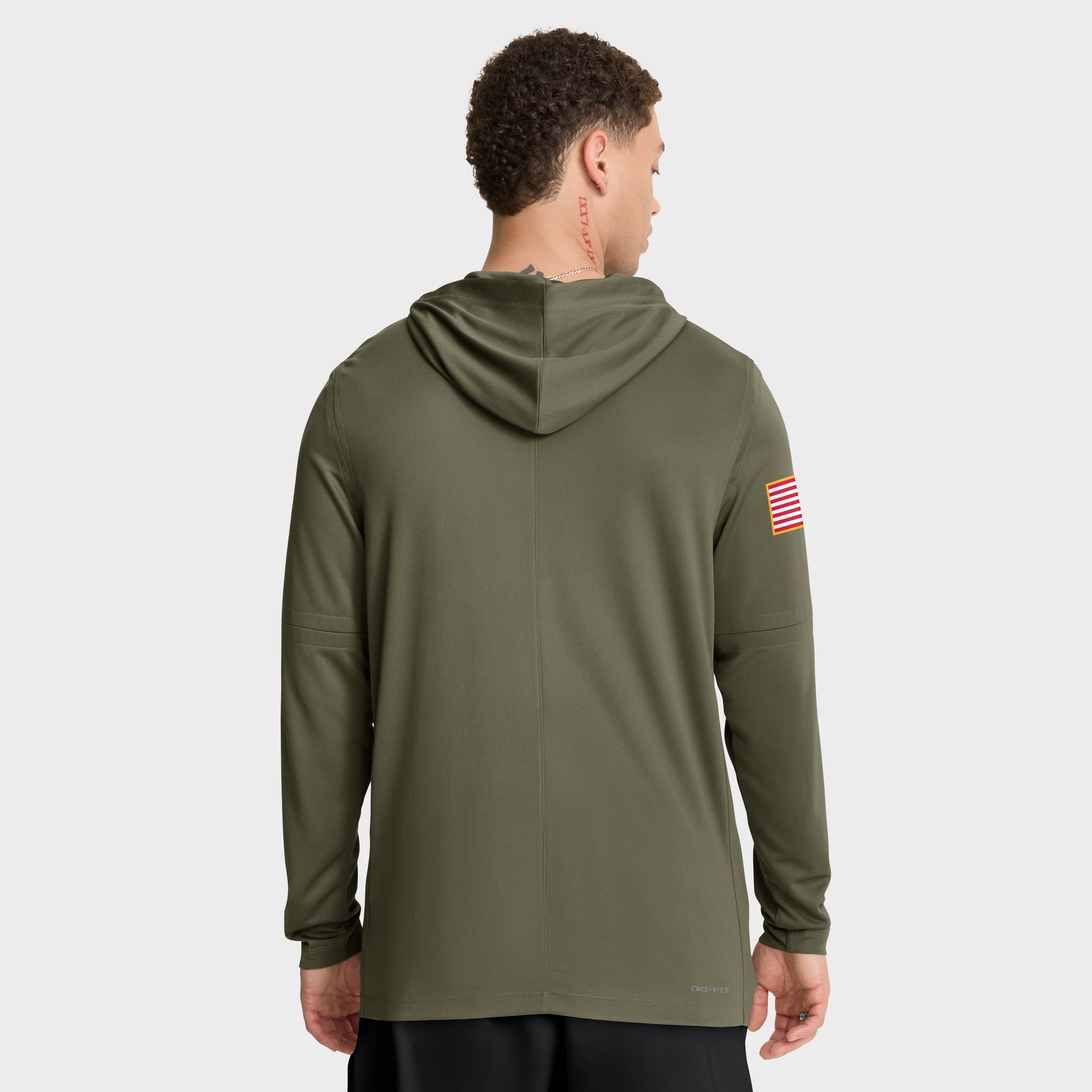 Men's Nike Olive Auburn Tigers 2025 Military Appreciation Dri-FIT Long Sleeve Hoodie T-Shirt