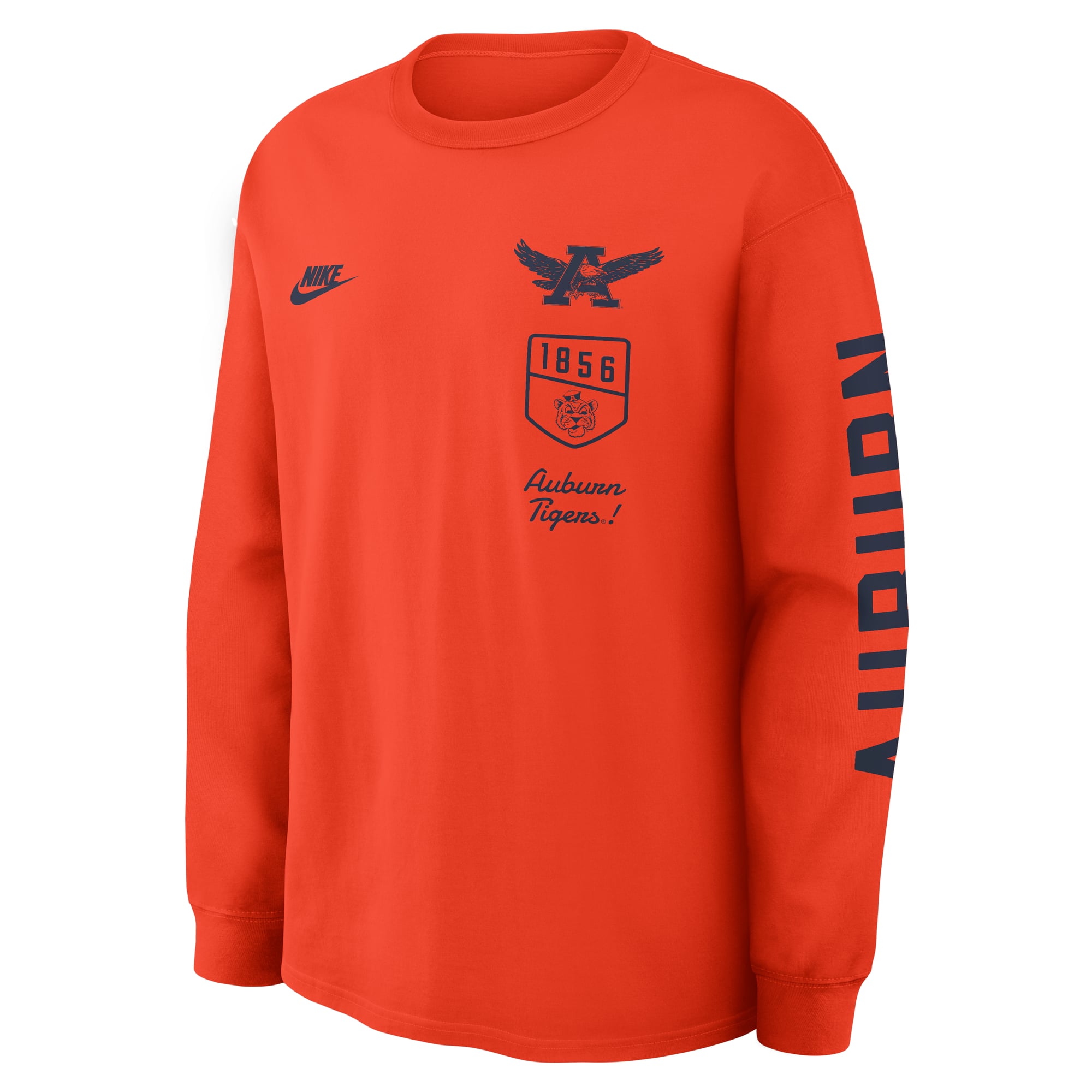 T-shirt à manches longues Nike Max 90 Legacy Multi Graphic pour homme, orange Auburn Tigers