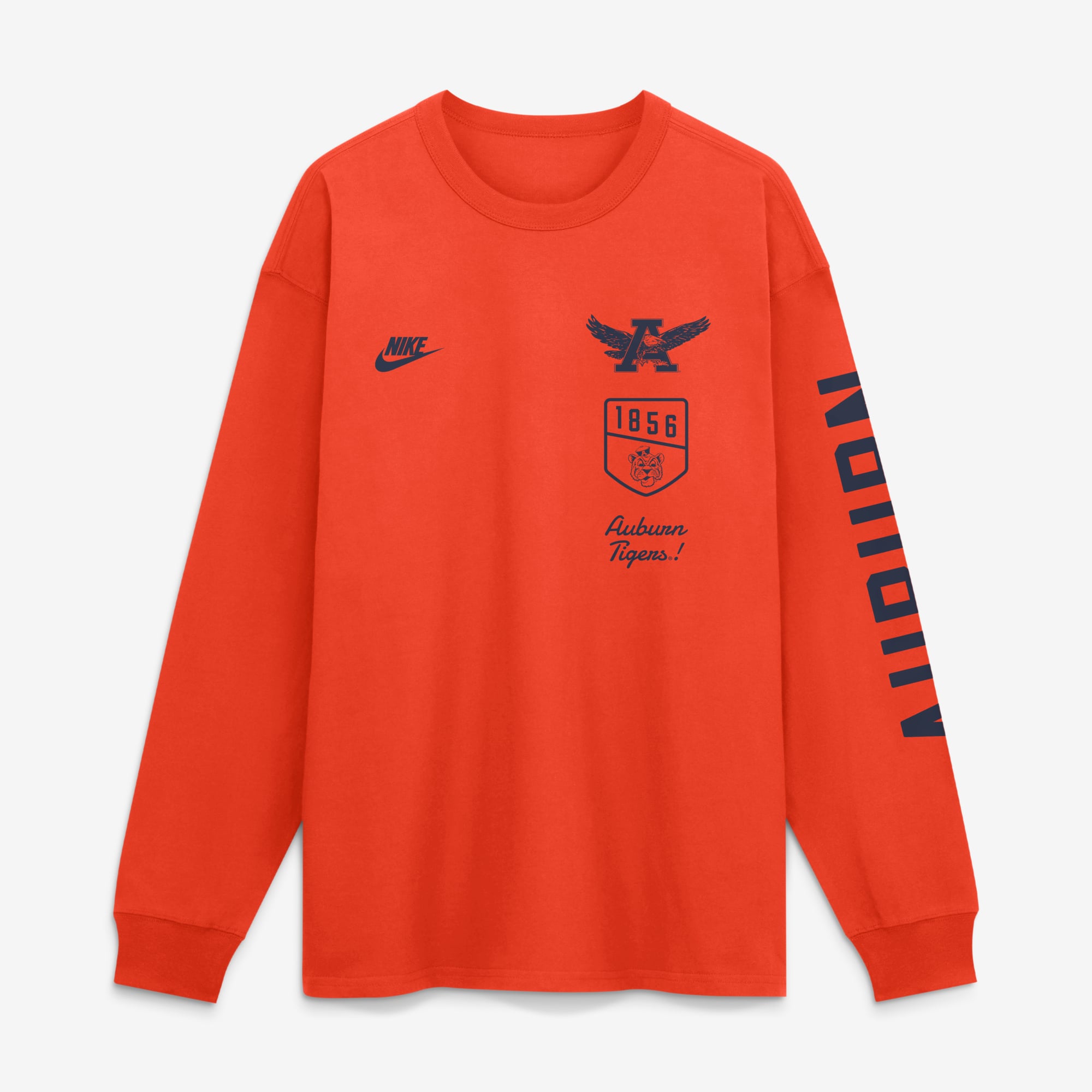 T-shirt à manches longues Nike Max 90 Legacy Multi Graphic pour homme, orange Auburn Tigers