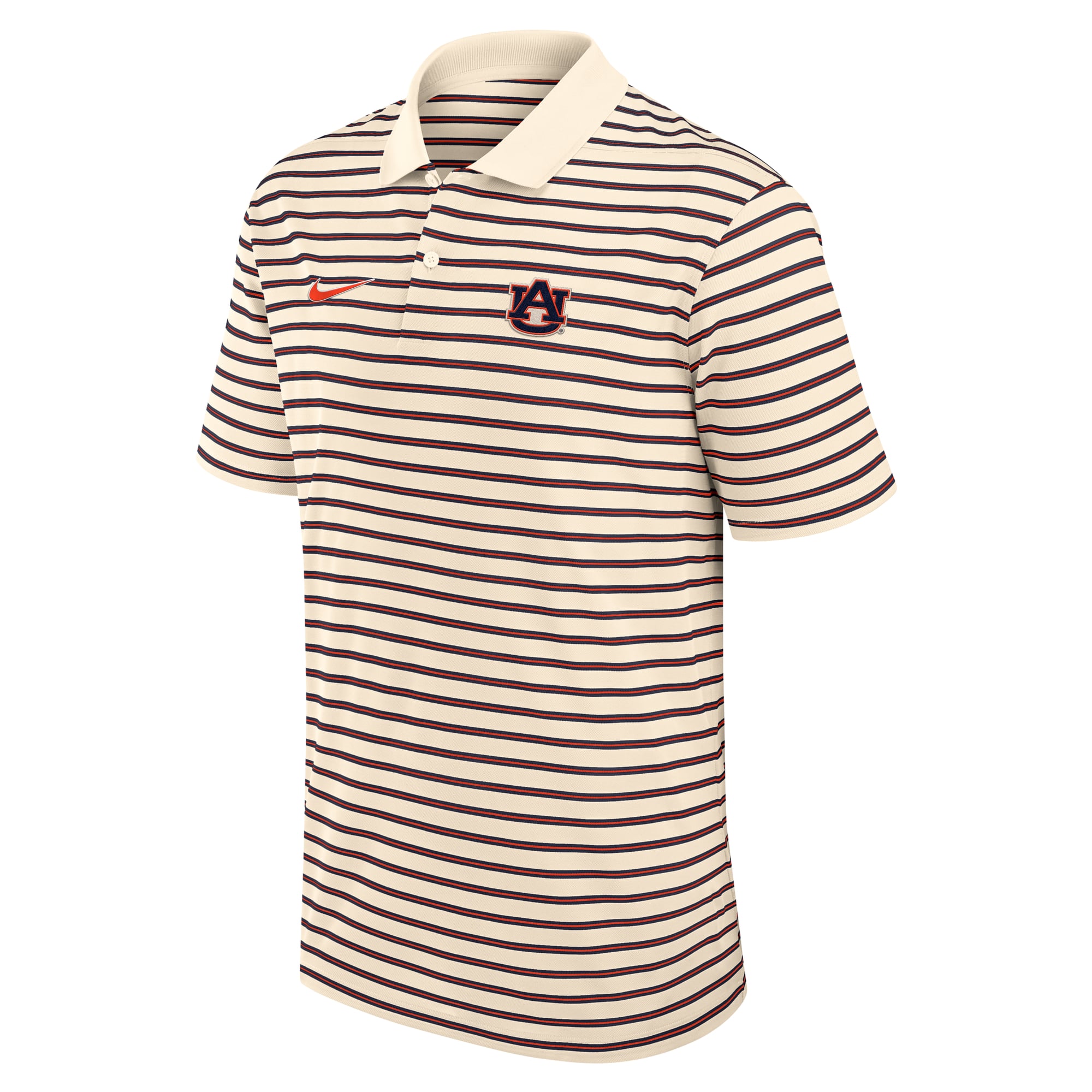 Men's Nike Tan Auburn Tigers Primary Logo Striped Dri-FIT Polo