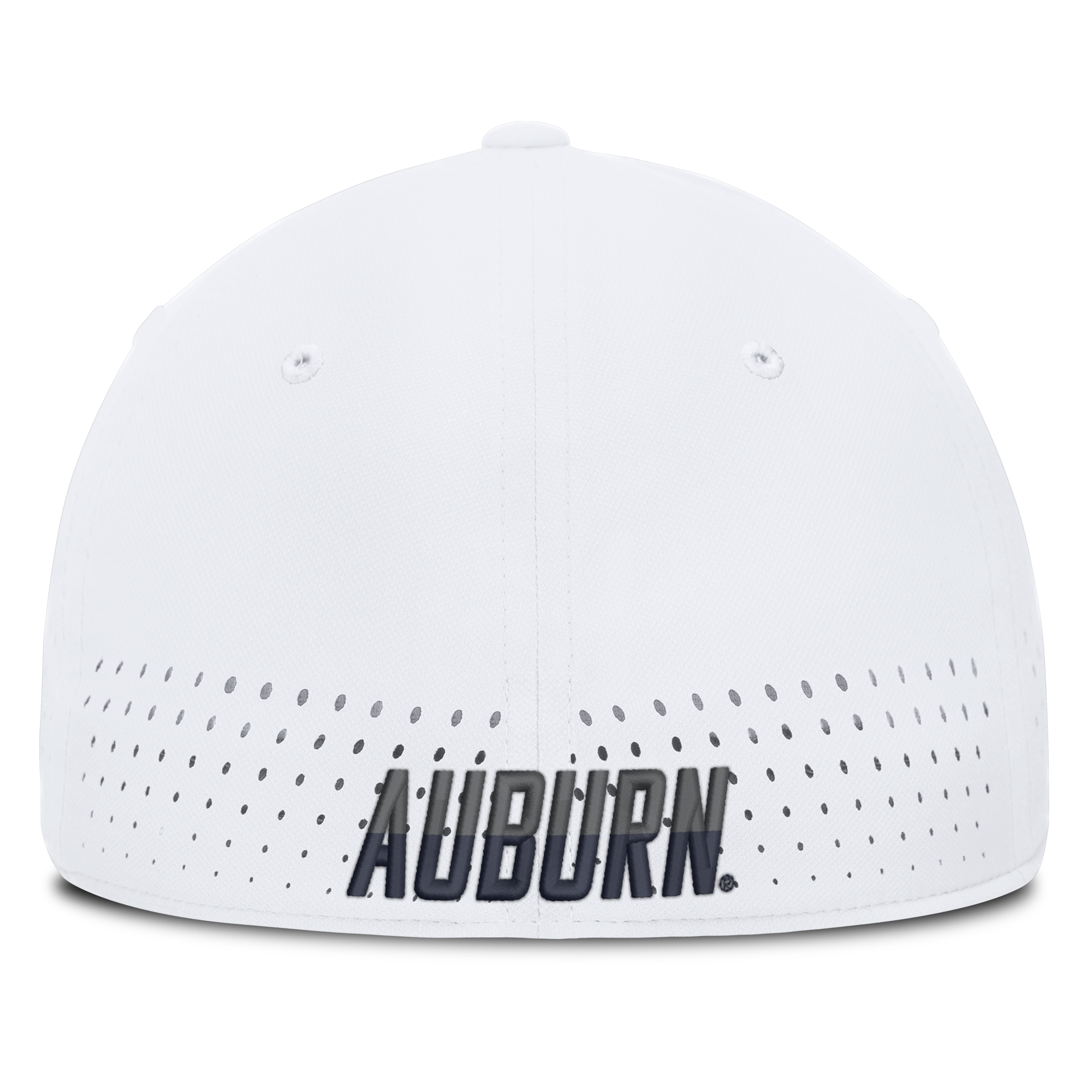 Casquette Nike blanche Auburn Tigers 2026 Sideline Practice AeroBill SwooshFlex Dri-FIT pour homme