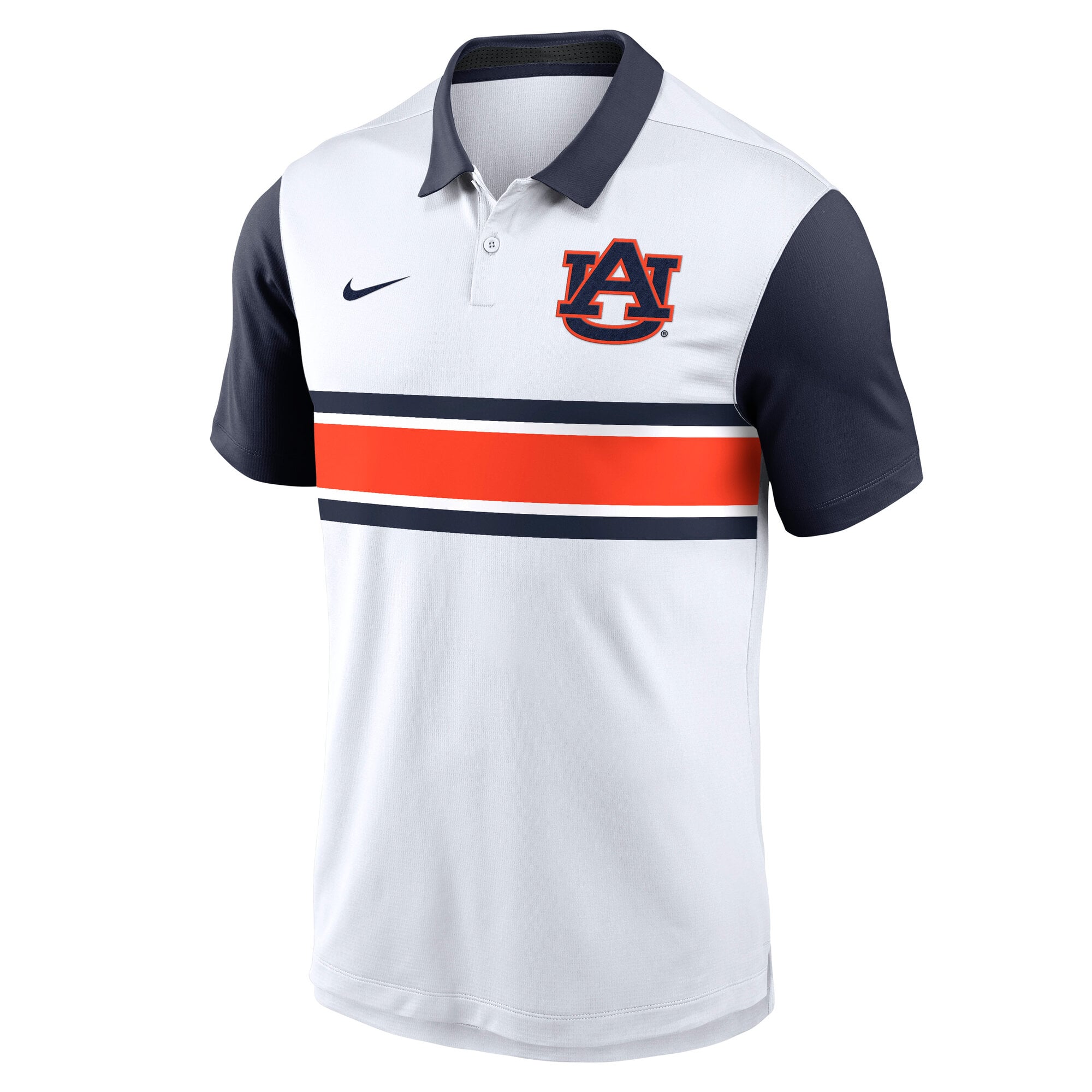 Men's Nike White/Navy Auburn Tigers Primetime Campus Pattern Vapor Dri-FIT Polo