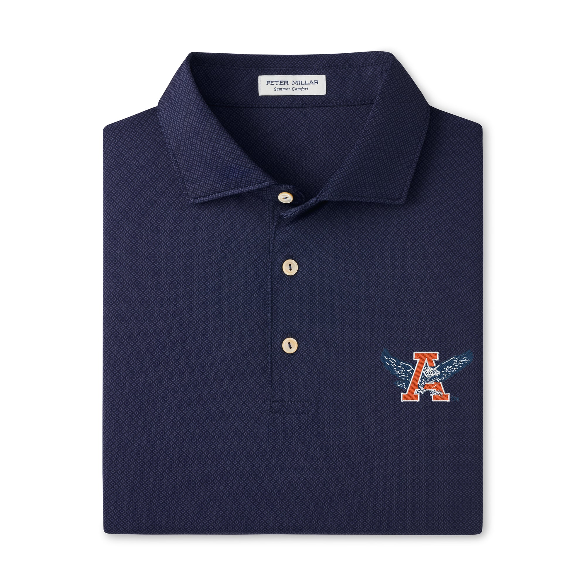 Polo Peter Millar Hugo Performance Jersey bleu marine Auburn Tigers pour homme