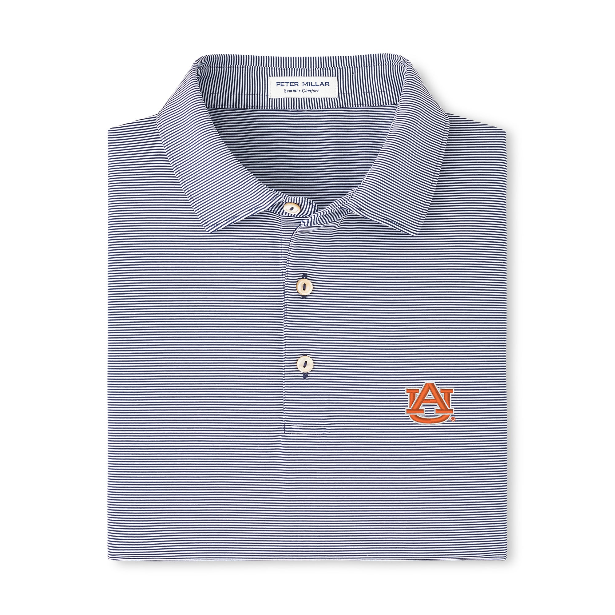 Men's Peter Millar  Navy Auburn Tigers Jubilee Stripe Stretch Jersey Polo