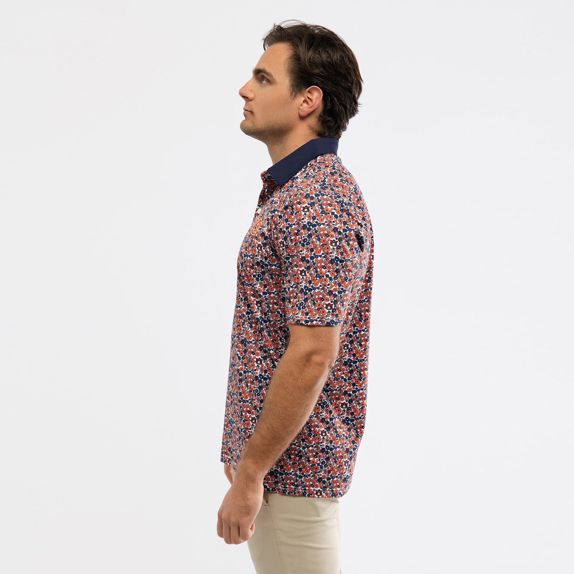 Polo Teddy Smith & Quinn Orange Auburn Tigers Poppies pour homme