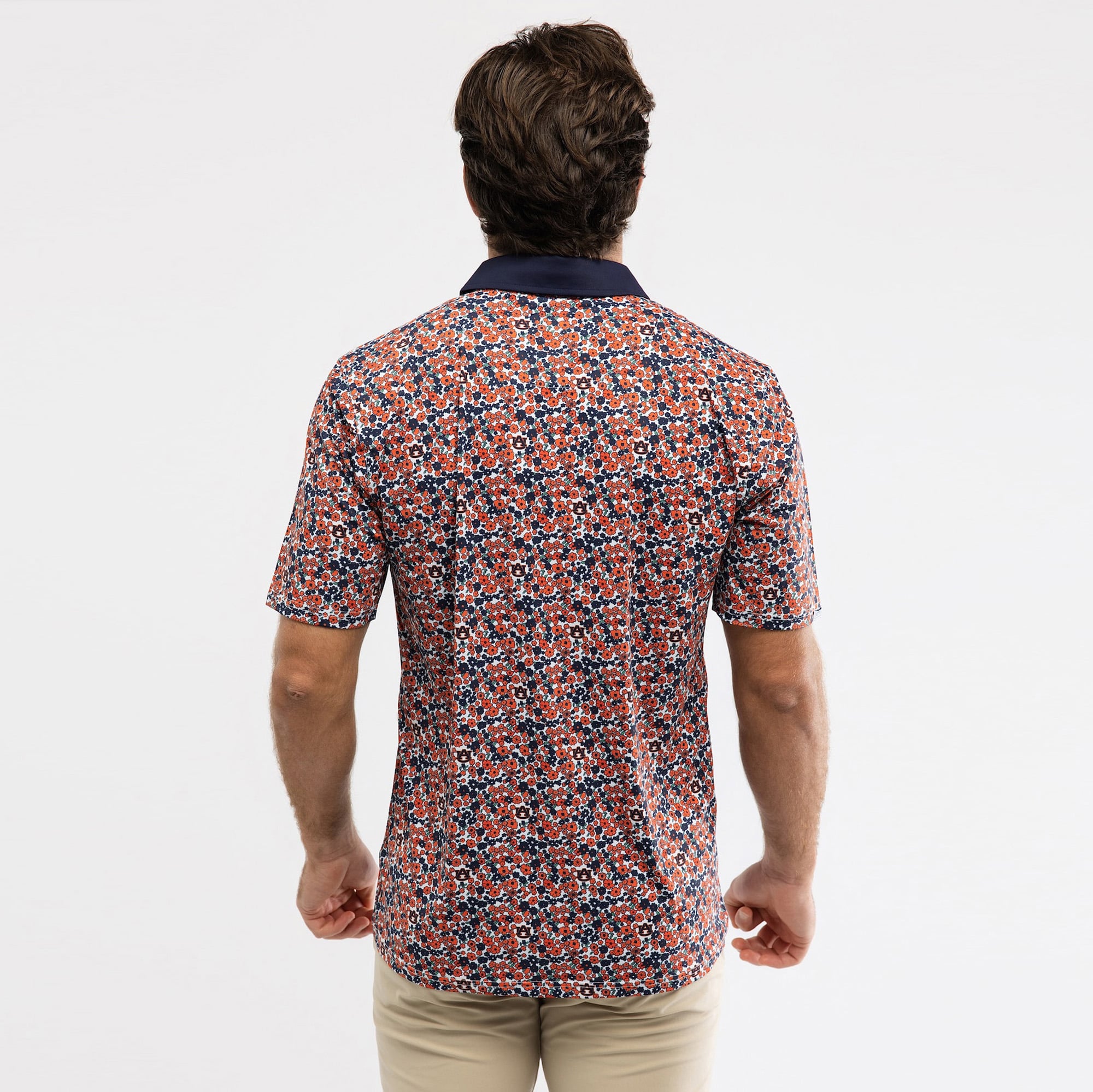 Polo Teddy Smith & Quinn Orange Auburn Tigers Poppies pour homme