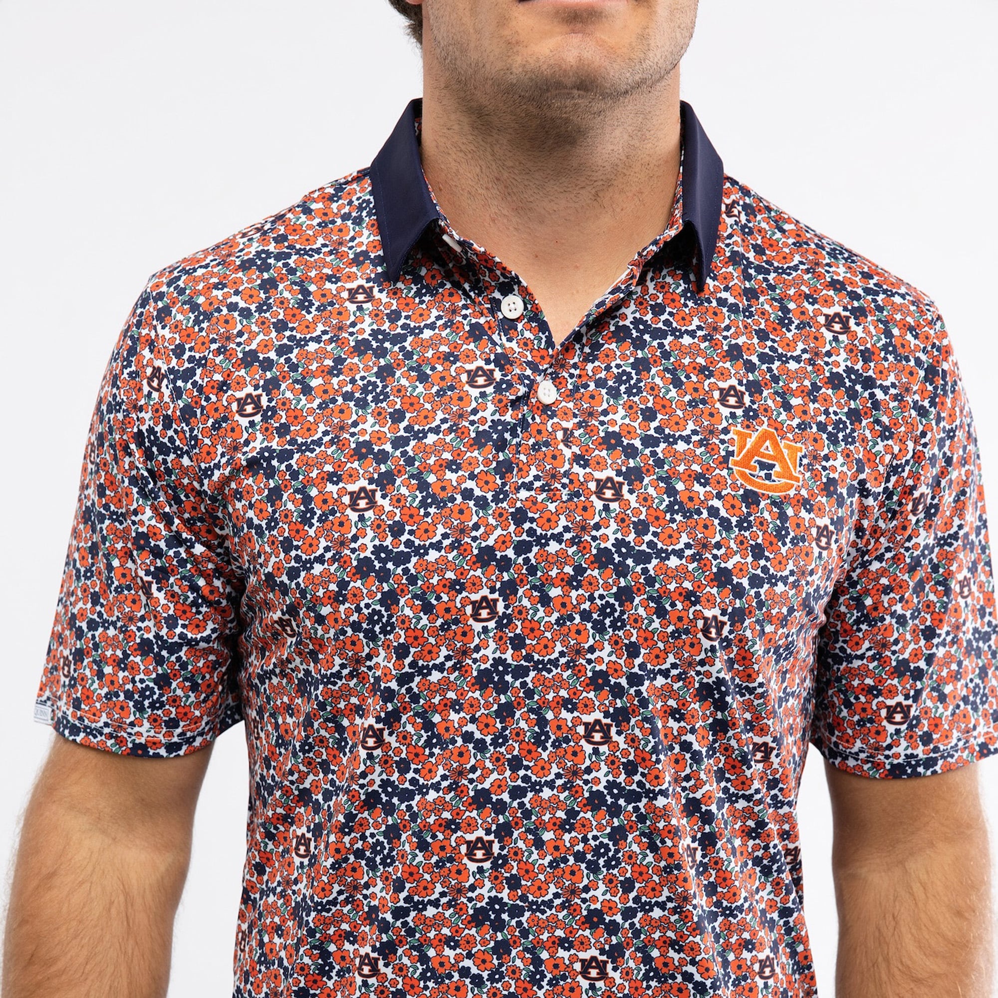 Polo Teddy Smith & Quinn Orange Auburn Tigers Poppies pour homme