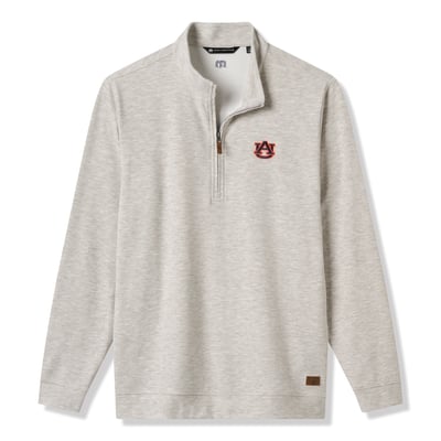 Auburn Tigers TravisMathew Cloud Home Game Quarter-Zip Tri-Blend Pullover - Heather Gray
