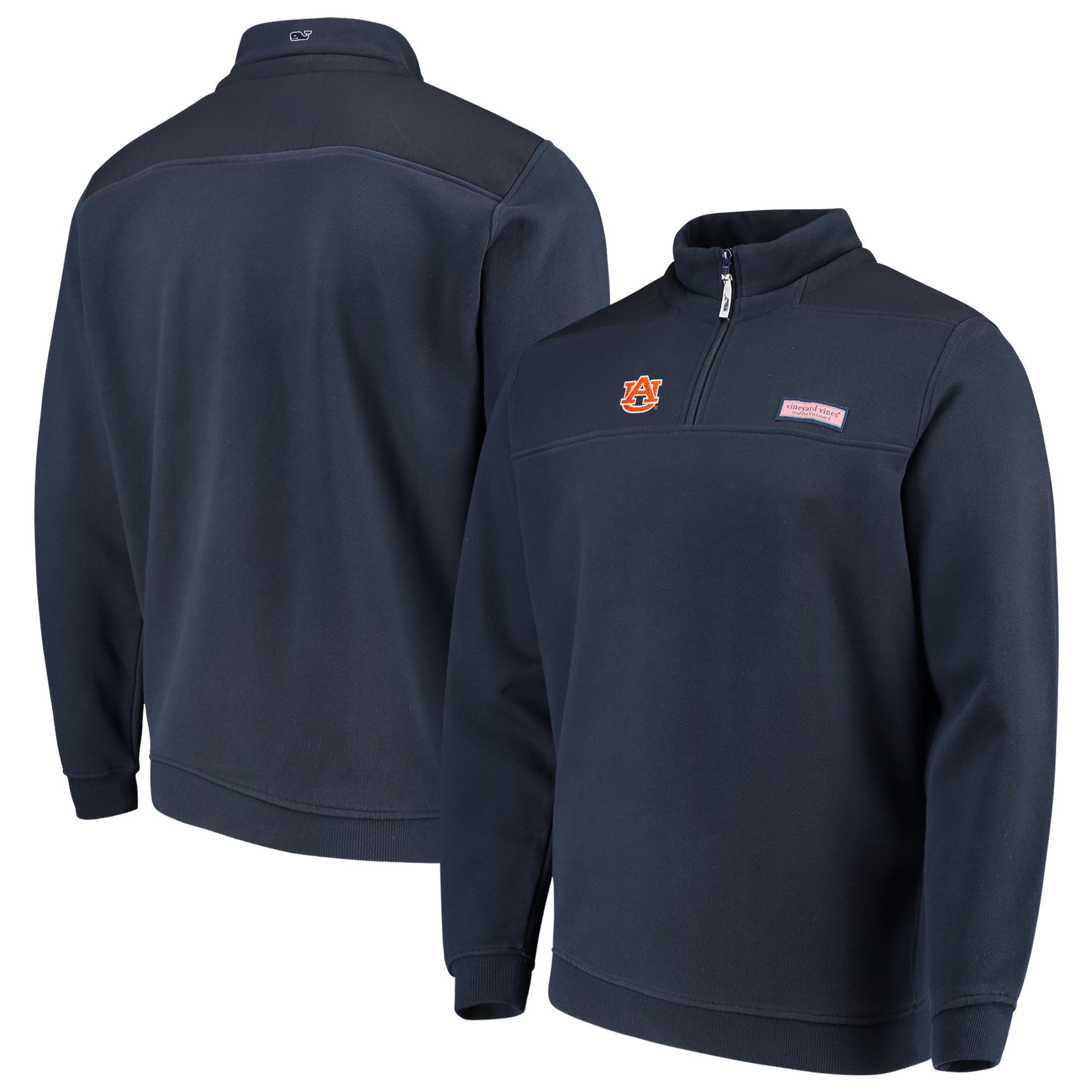 Men's Vineyard Vines Navy Auburn Tigers Shep Shirt Quarter-Zip