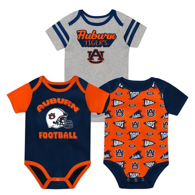  Auburn Tigers Outerstuff Newborn Star Player Three-Piece Bodysuit Set - Navy