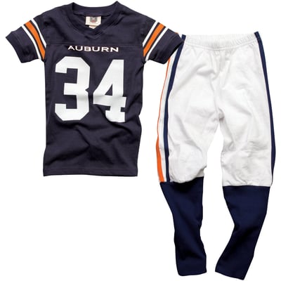 Auburn Tigers Wes & Willy Preschool V-Neck Pajama Set - Navy