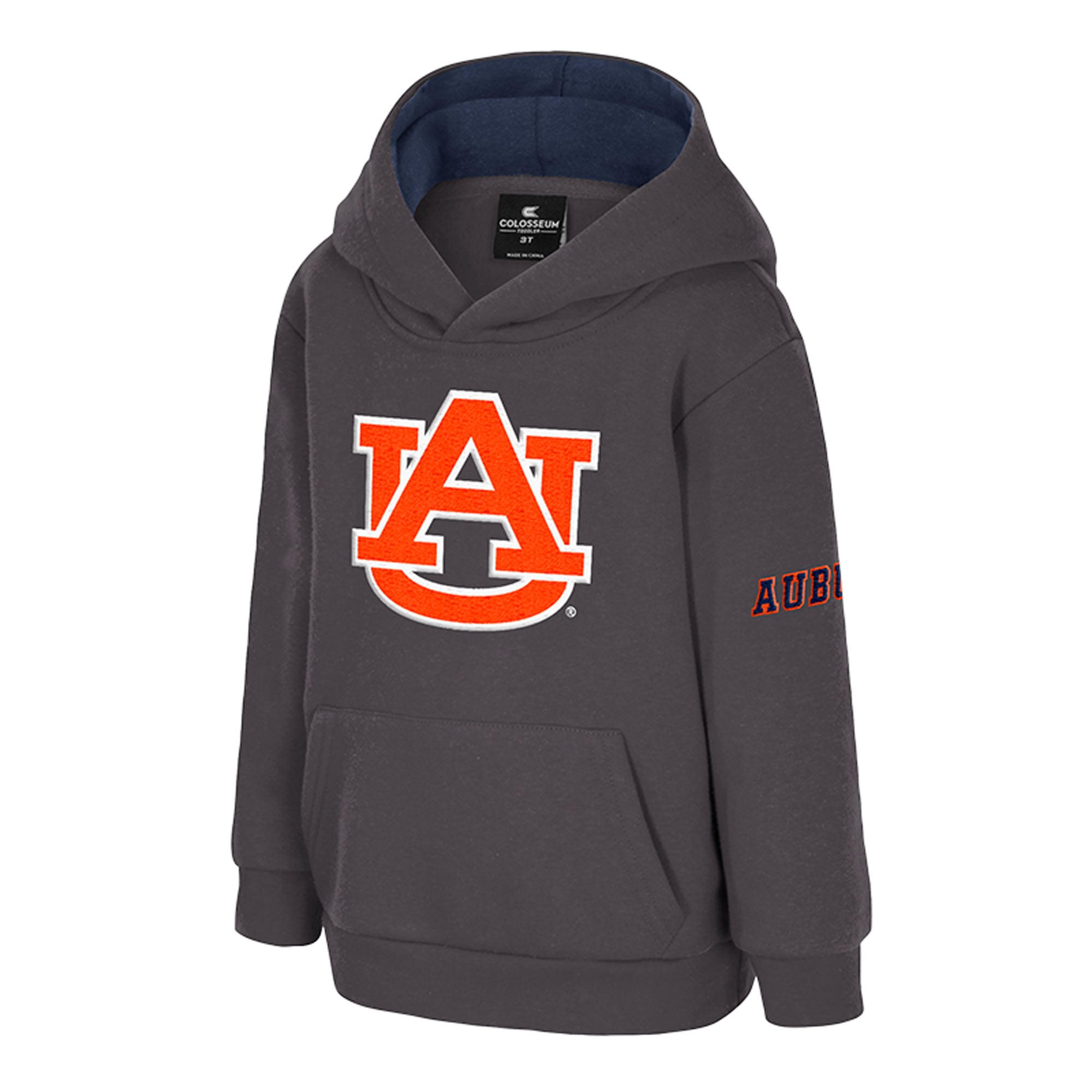 Toddler Colosseum  Charcoal Auburn Tigers Big Logo Fleece Pullover Hoodie