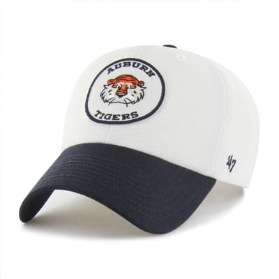 Auburn Tigers '47 Unisex Pique Patch Clean Up Adjustable Hat - White/Navy