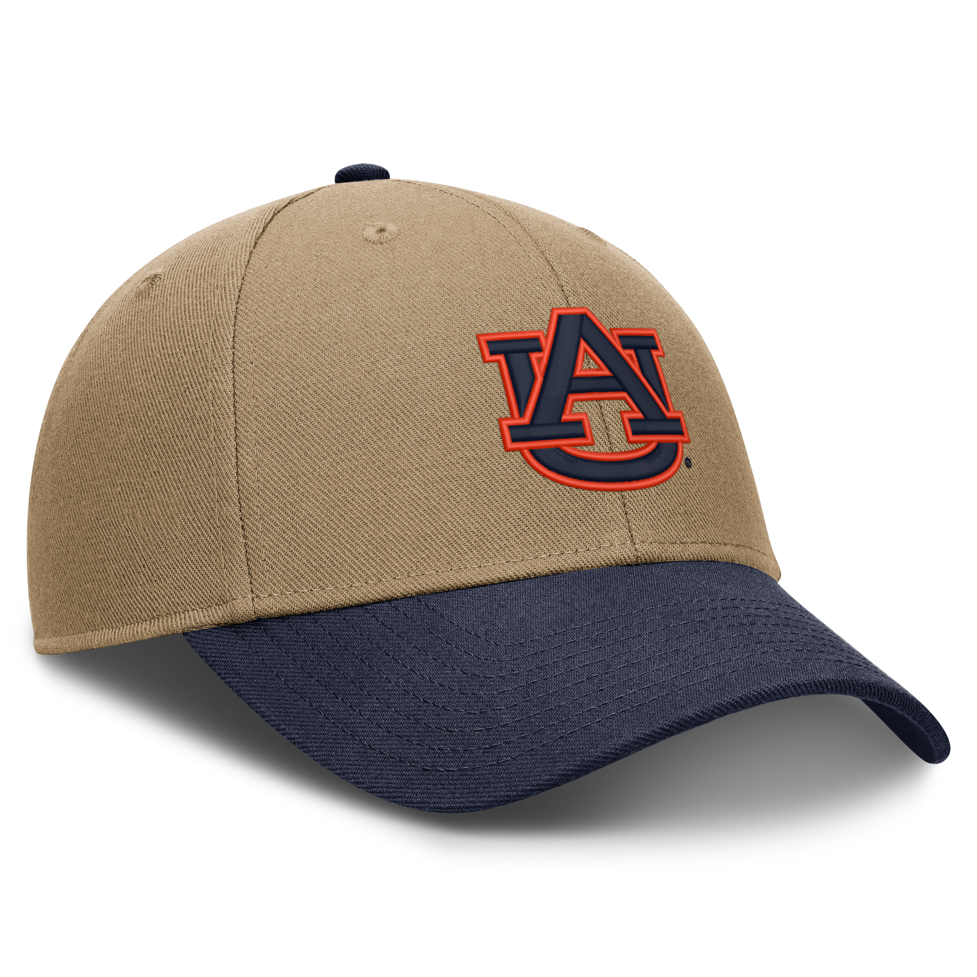 Casquette unisexe Nike beige/marine Auburn Tigers Primetime Rise Dri-FIT ajustable
