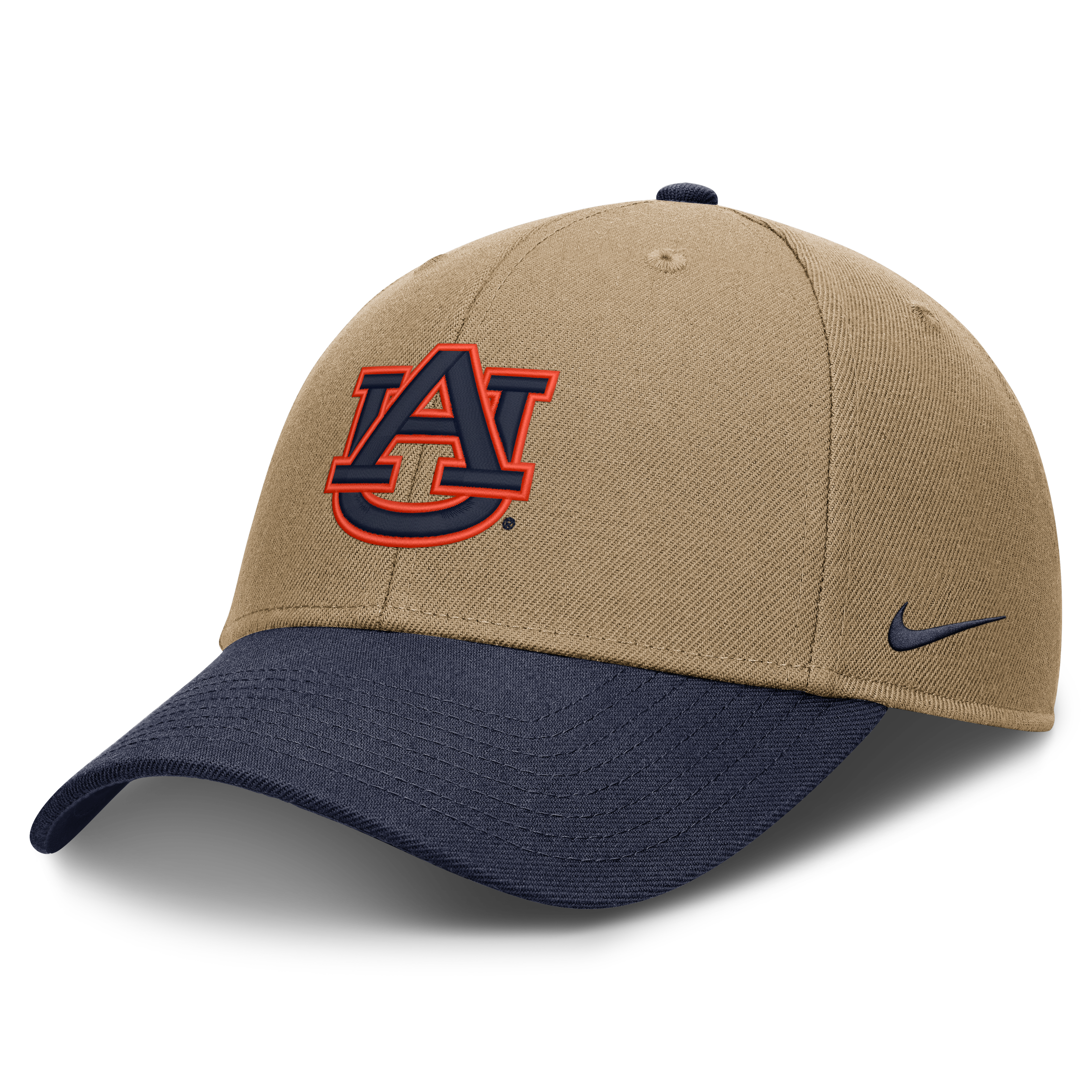 Casquette unisexe Nike beige/marine Auburn Tigers Primetime Rise Dri-FIT ajustable