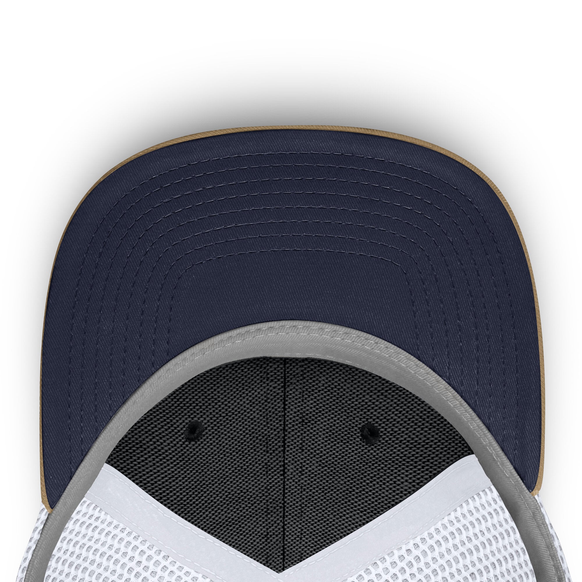 Casquette trucker unisexe Nike bleu marine/blanche Auburn Tigers Dri-FIT Primetime à motif arqué et ajustable