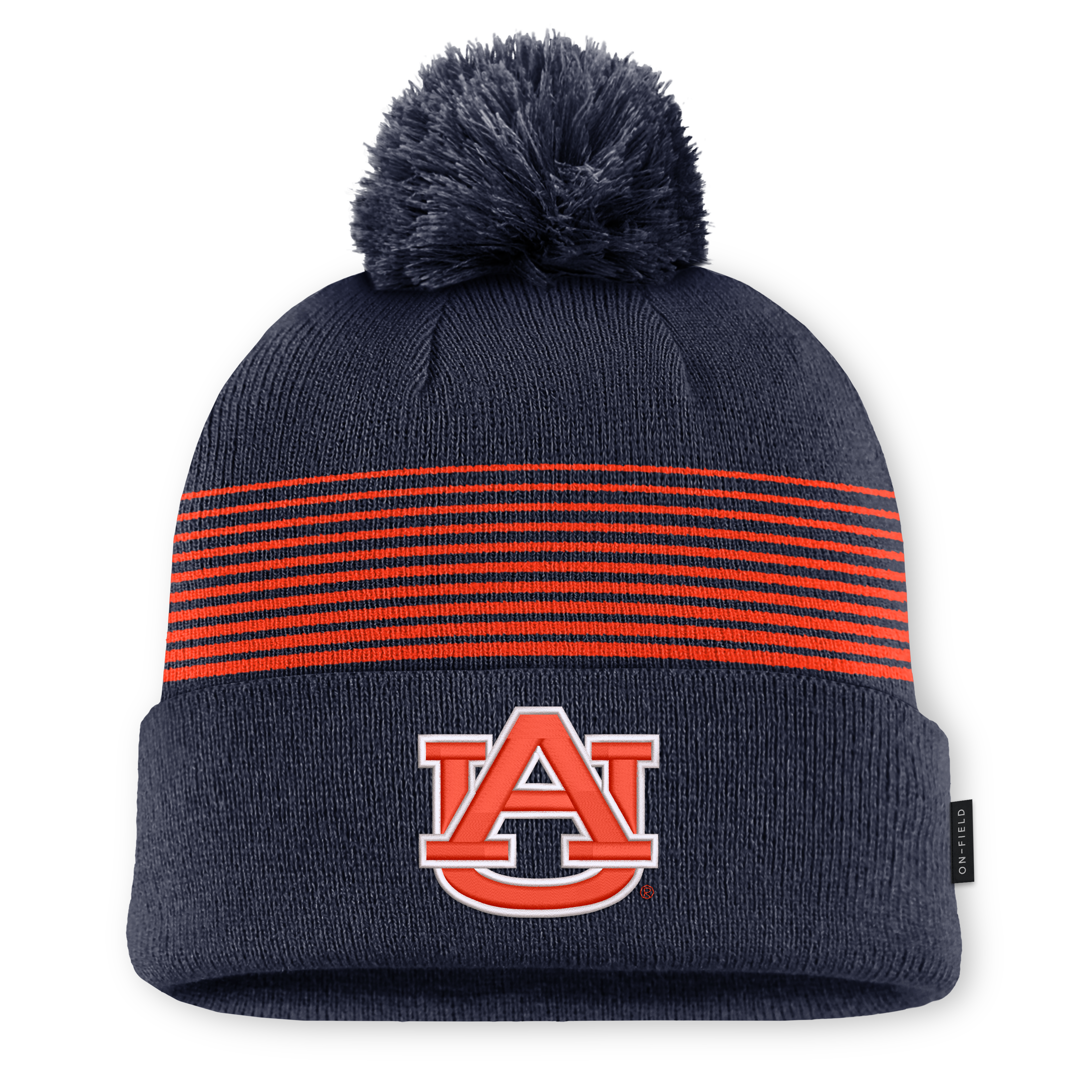 Bonnet unisexe Nike bleu marine Auburn Tigers 2026 On-Field à revers et pompon