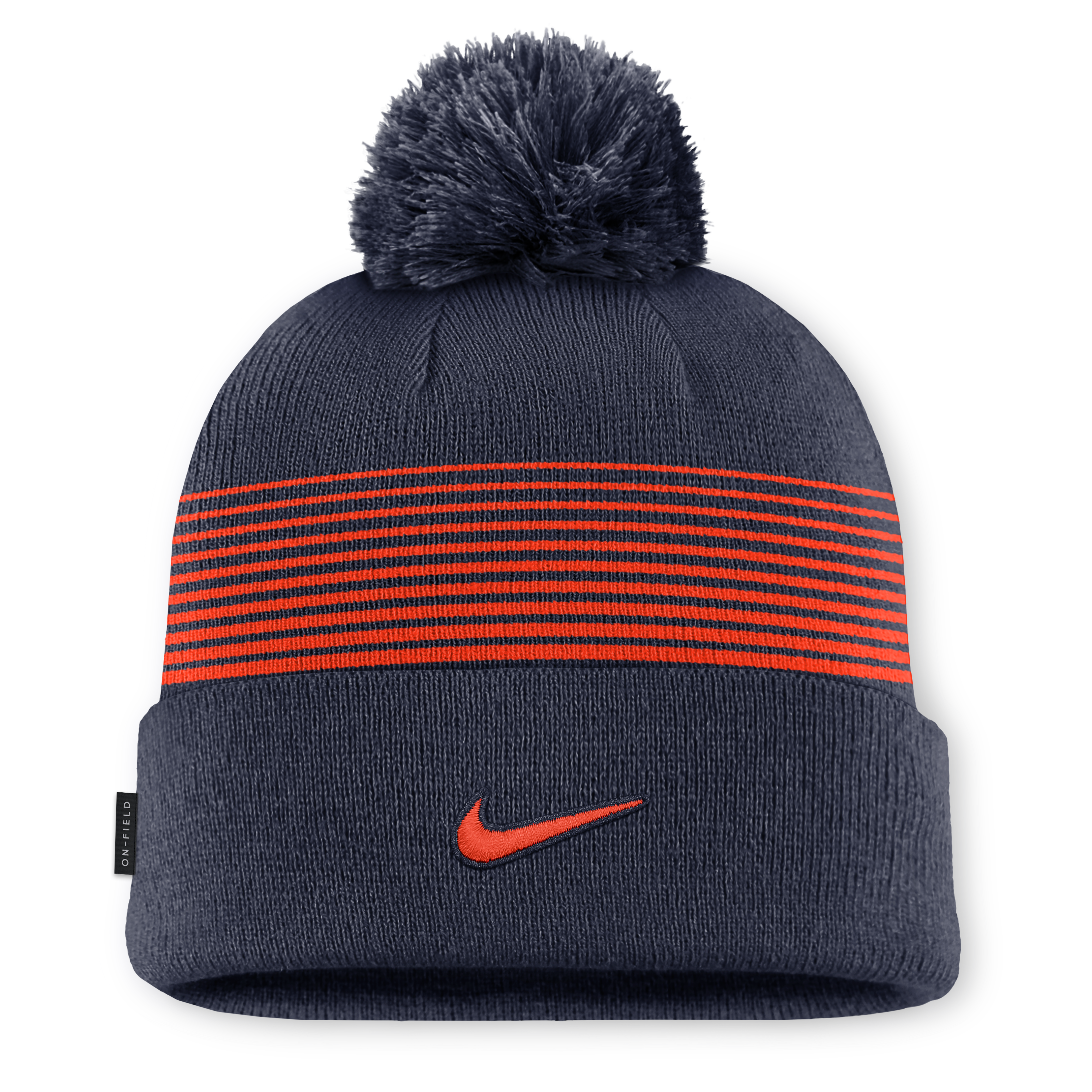 Bonnet unisexe Nike bleu marine Auburn Tigers 2026 On-Field à revers et pompon