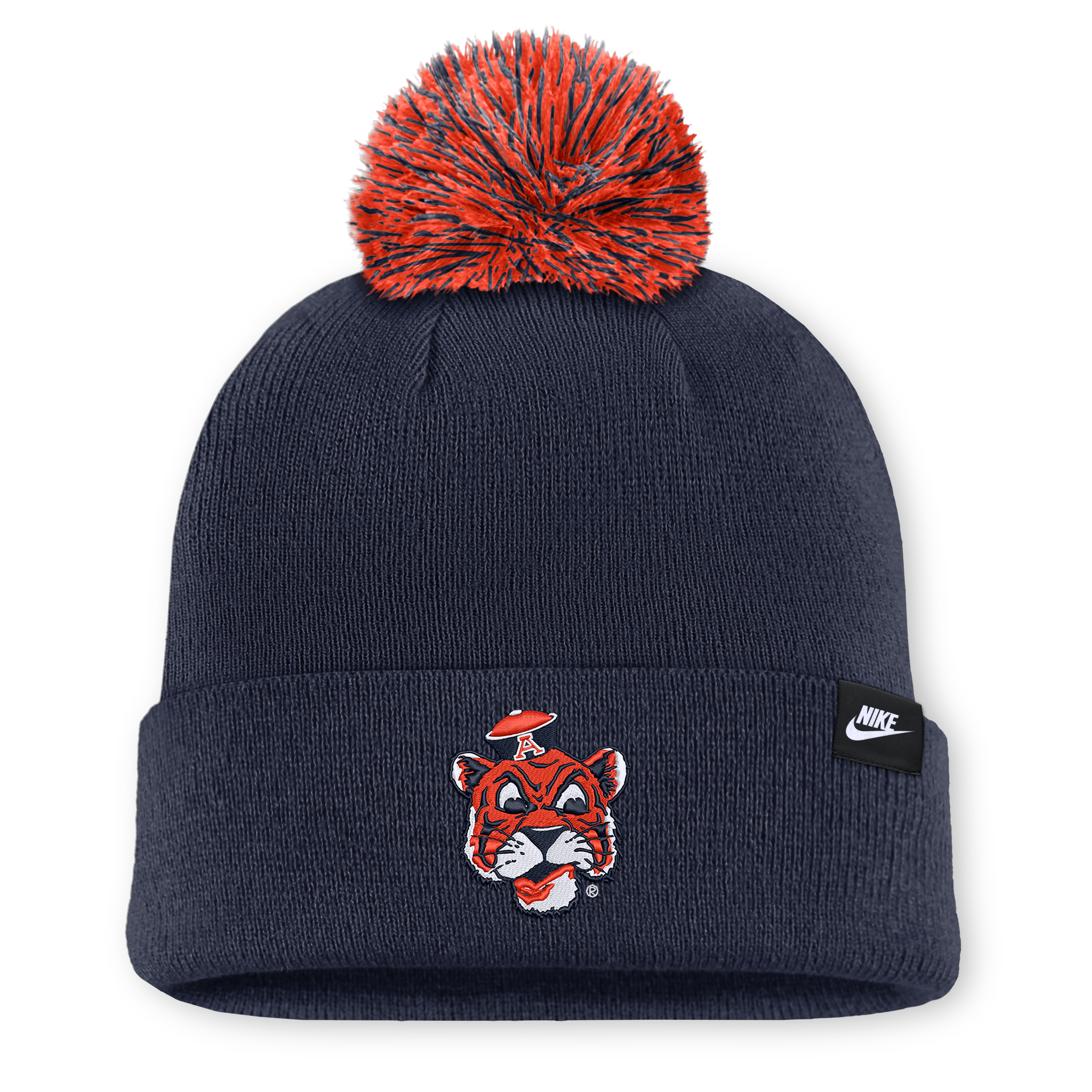 Bonnet unisexe Nike blanc à pompon avec logo des Auburn Tigers et lettre de la mascotte
