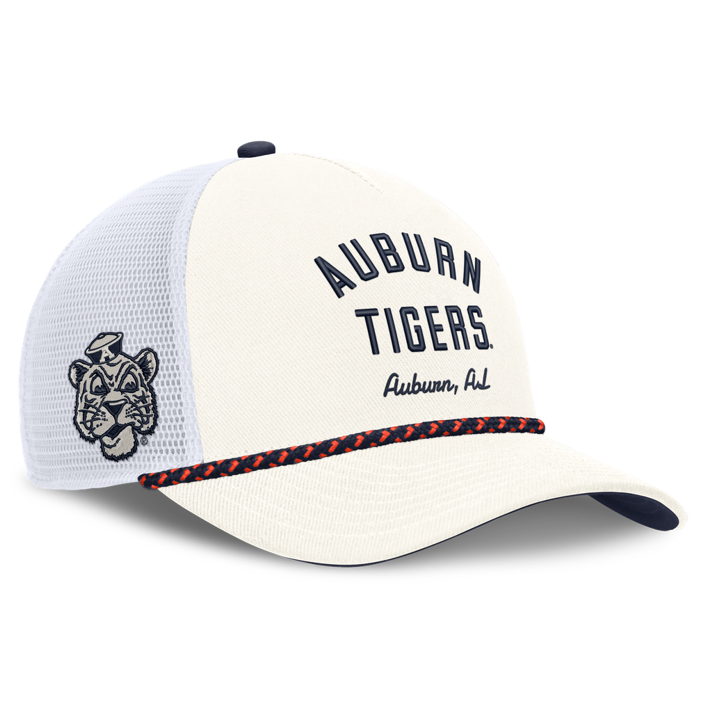 Unisex Nike White Auburn Tigers Mascot Rope Trucker Adjustable Hat