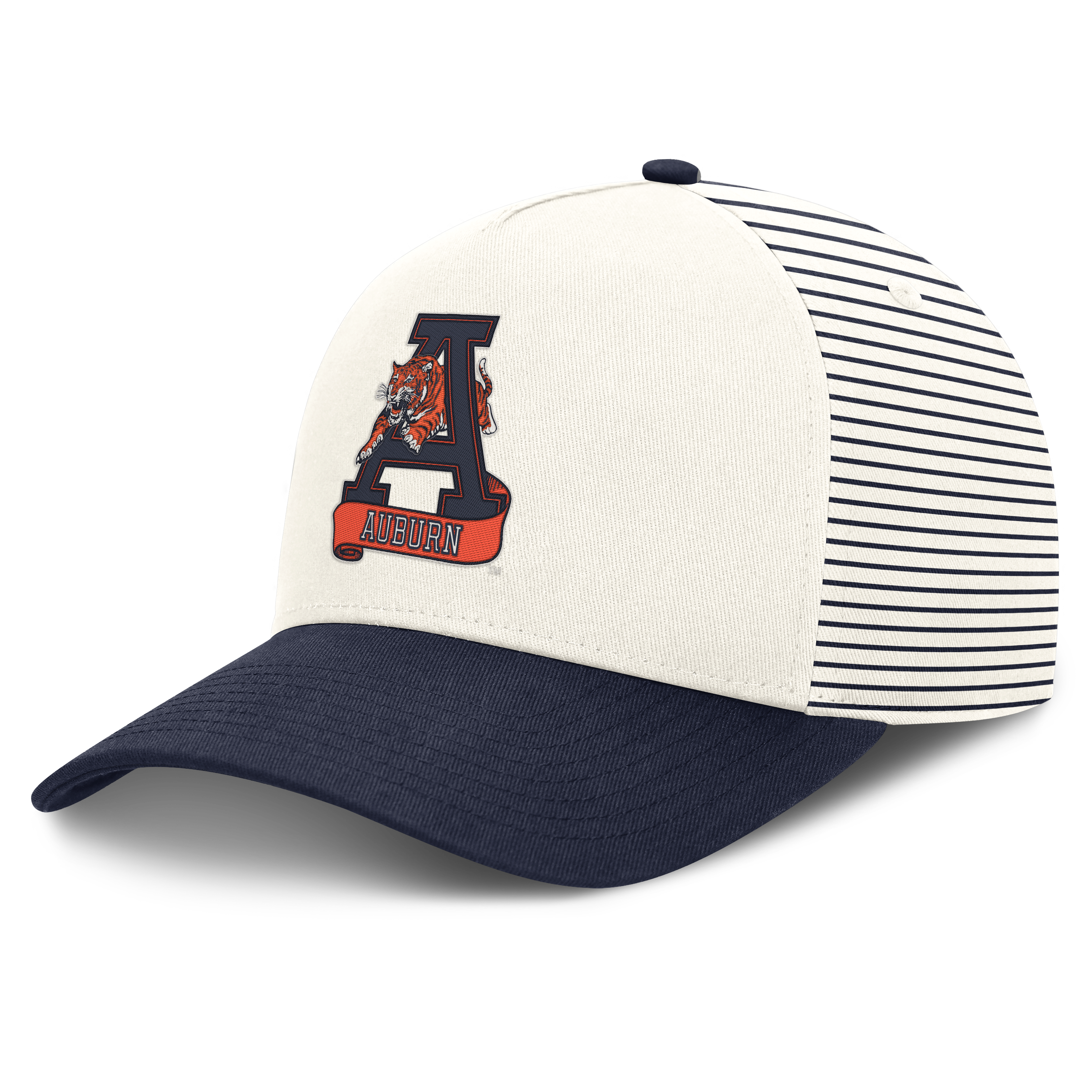 Casquette unisexe Nike blanche/marine Auburn Tigers Vault à rayures et taille ajustable