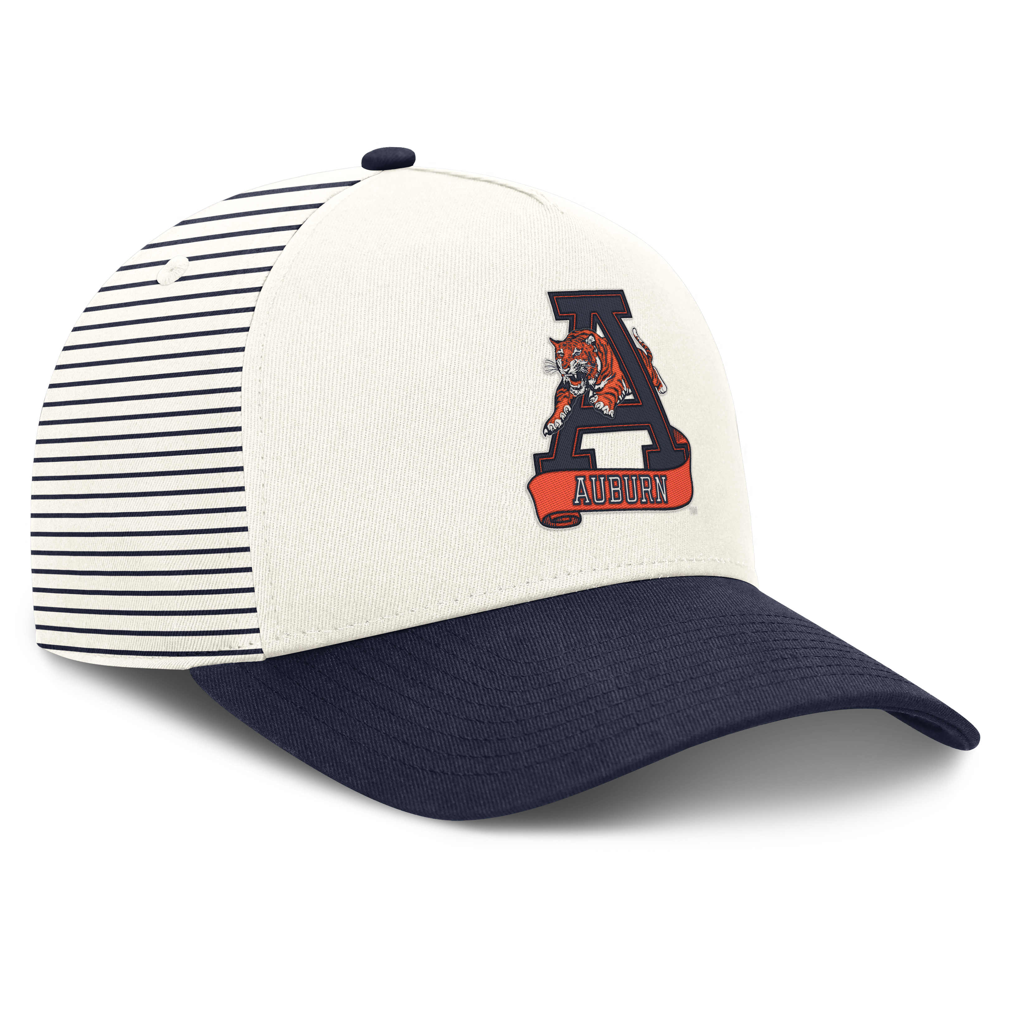 Casquette unisexe Nike blanche/marine Auburn Tigers Vault à rayures et taille ajustable