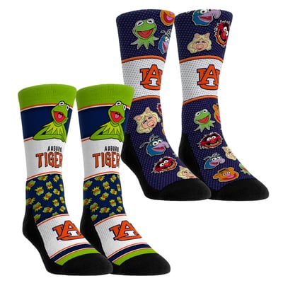  Auburn Tigers Rock Em Unisex Muppets 2-Pack Crew Socks Set