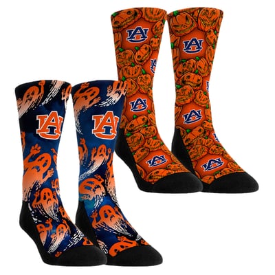  Auburn Tigers Rock Em Unisex Halloween Crew Socks 2-Pack Set - Orange