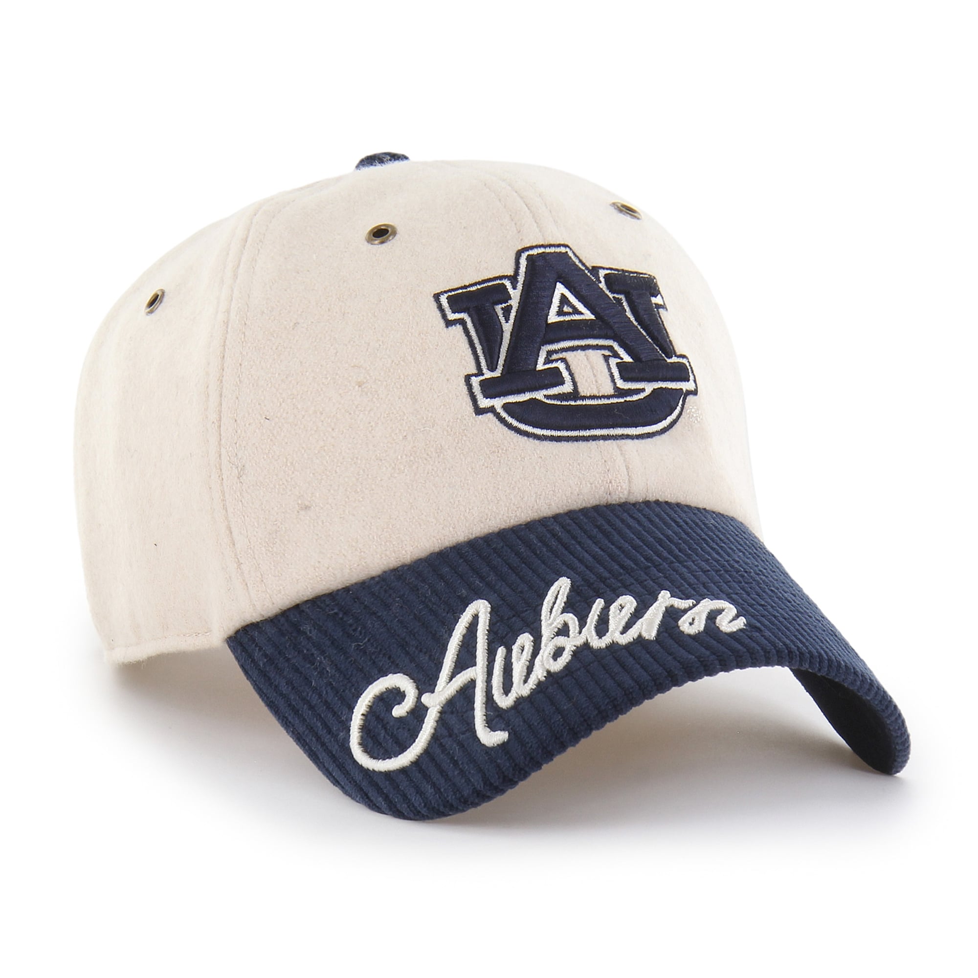 Casquette ajustable '47 crème/marine Auburn Tigers Rope Script Clean Up pour femme