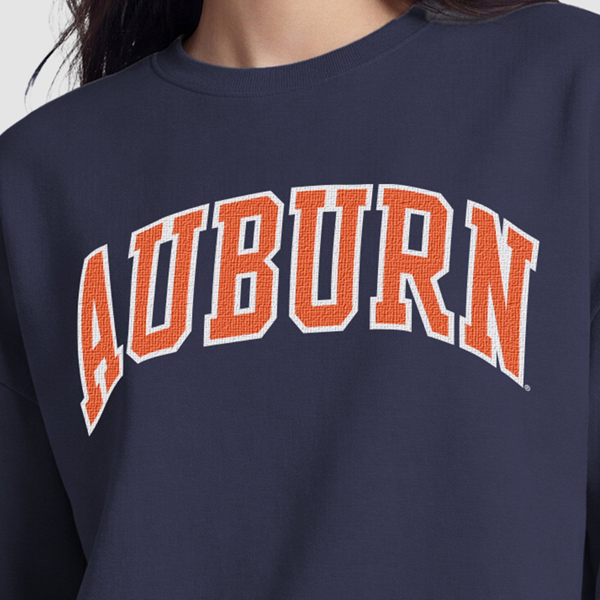 Sweat-shirt polaire à col rond Champion bleu marine Auburn Tigers pour femme