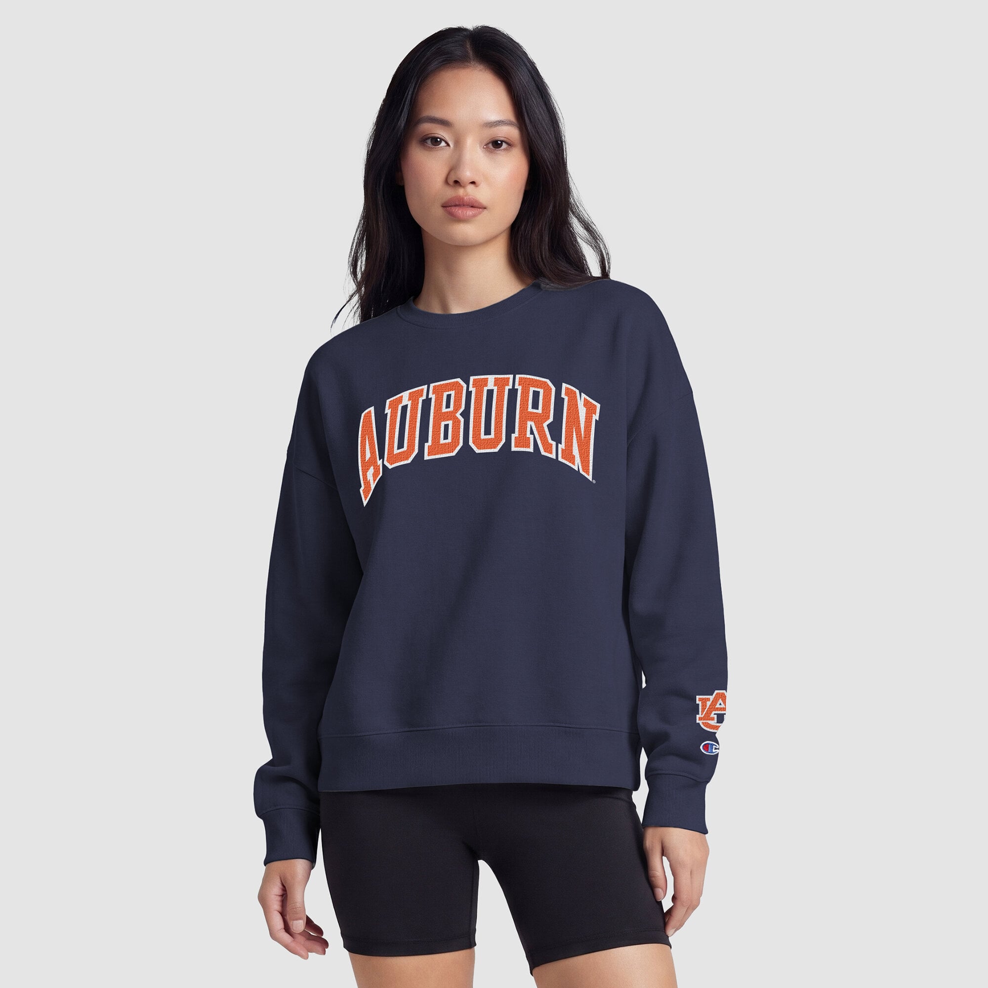 Sweat-shirt polaire à col rond Champion bleu marine Auburn Tigers pour femme