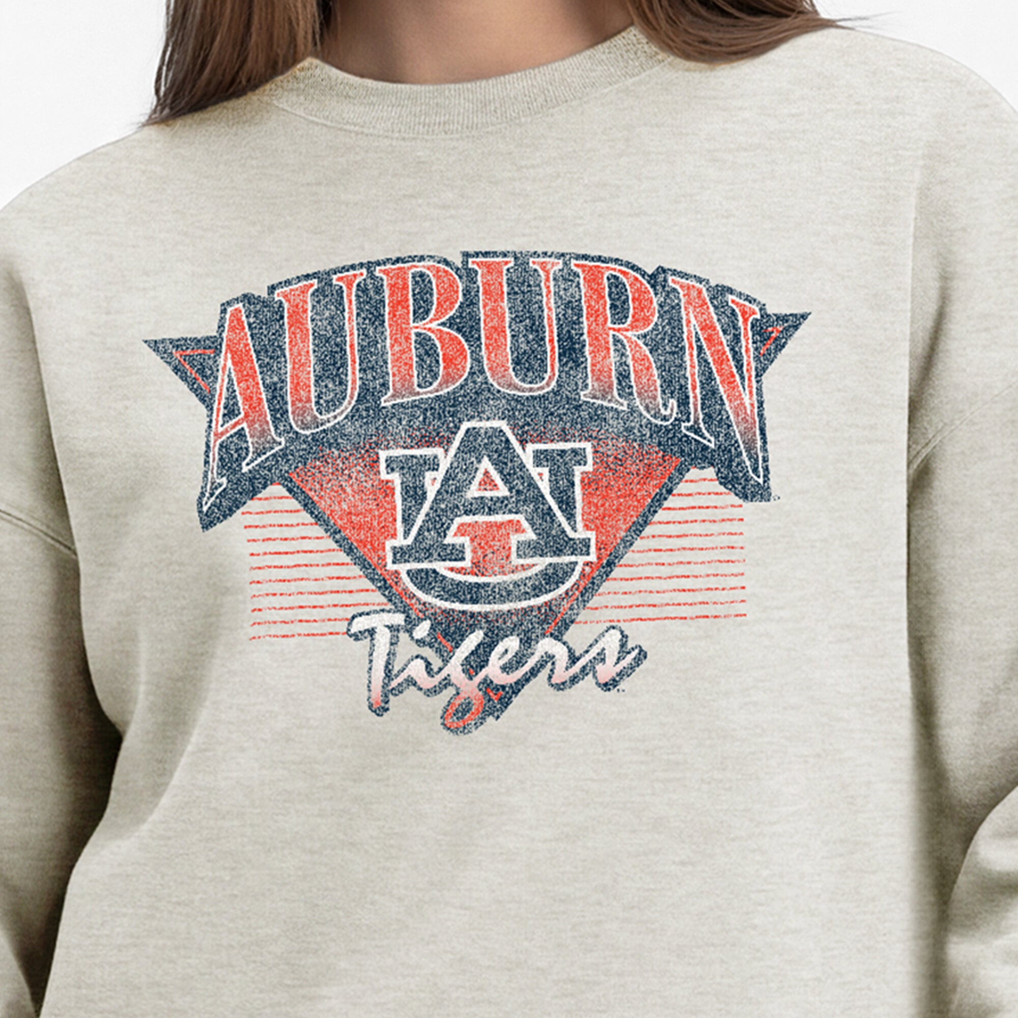 Women's Champion  Oatmeal Auburn Tigers All-Star Weave Sweatshirt