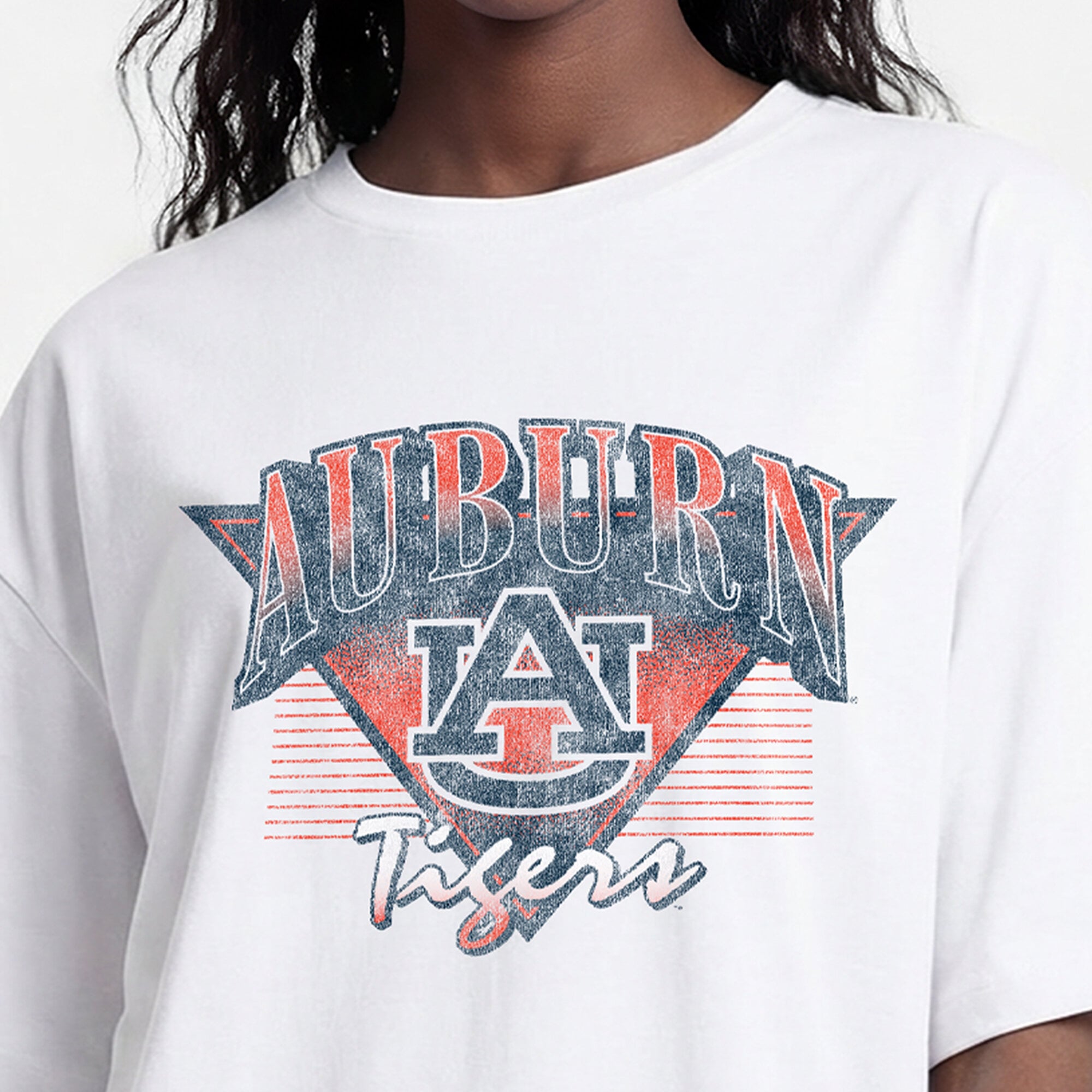 Women's Champion White Auburn Tigers Retro Oversized T-Shirt