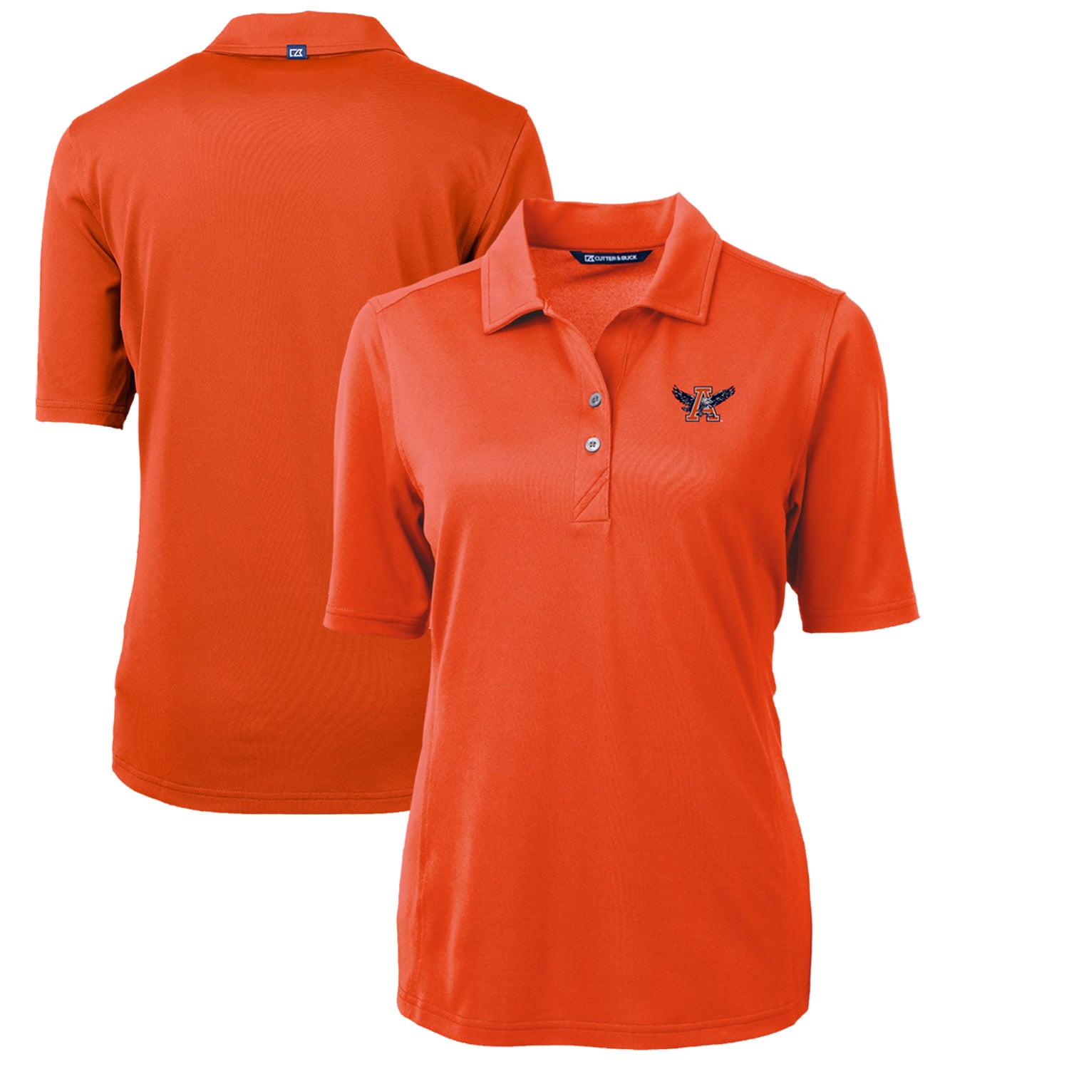 Women's Cutter & Buck Orange Auburn Tigers Team Virtue Eco Pique Recycled Polo