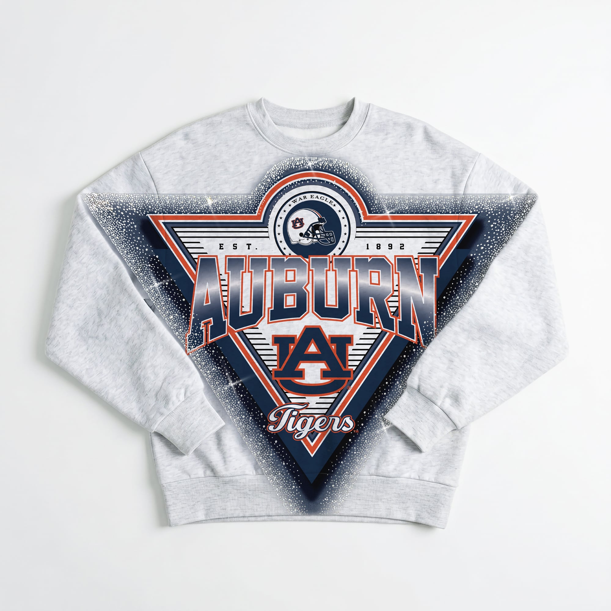 Sweat-shirt oversize en polaire à strass Auburn Tigers Chasing Victory, gris chiné, pour femme, collection Gameday Couture.