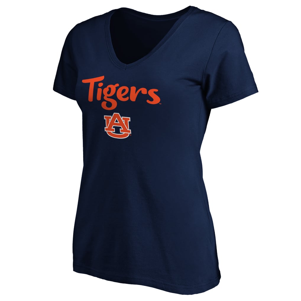 Women's Navy Auburn Tigers #1 Mom V-Neck T-Shirt