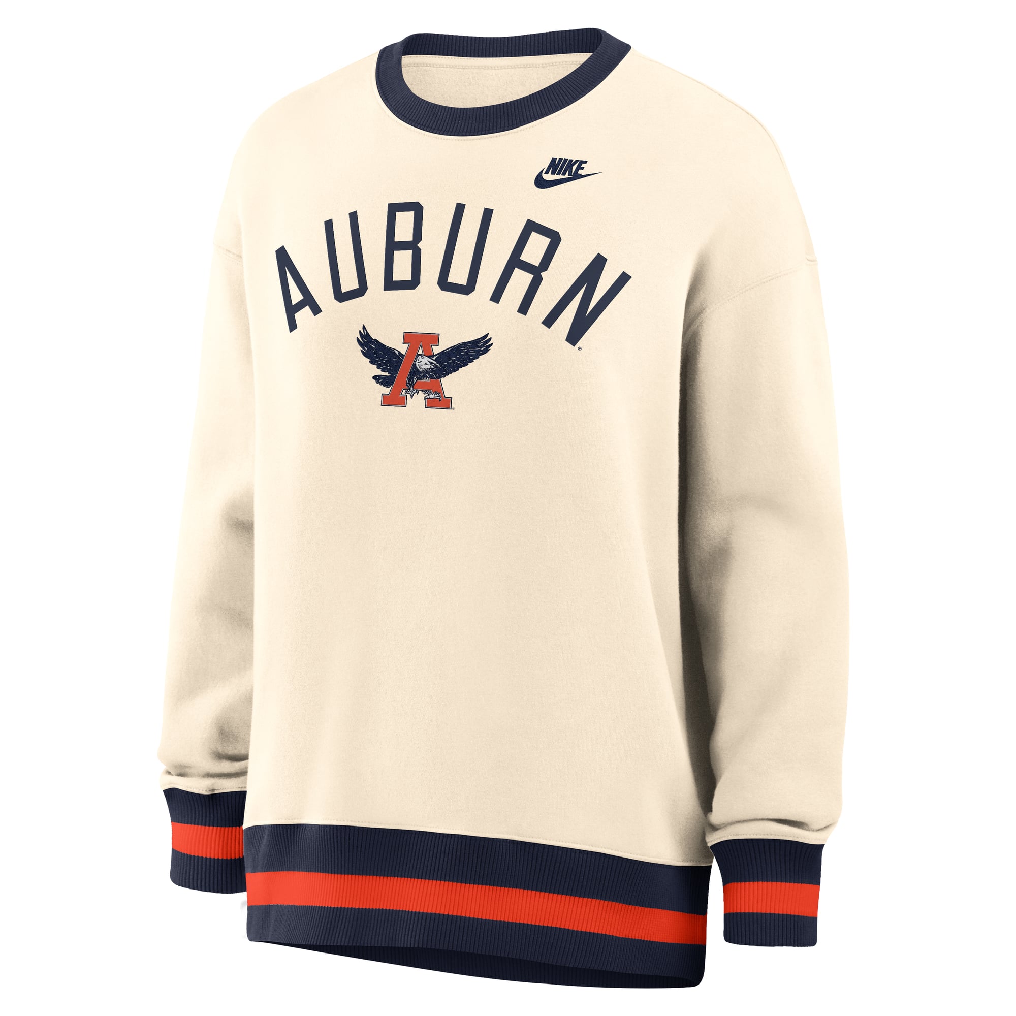 Women's Nike  Natural Auburn Tigers Oversized Legacy Arch Phoenix Sweatshirt