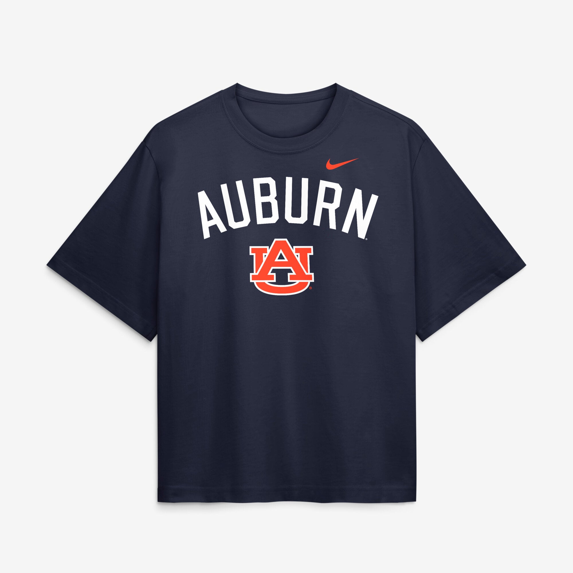 Women's Nike Navy Auburn Tigers Arch Logo Boxy T-Shirt