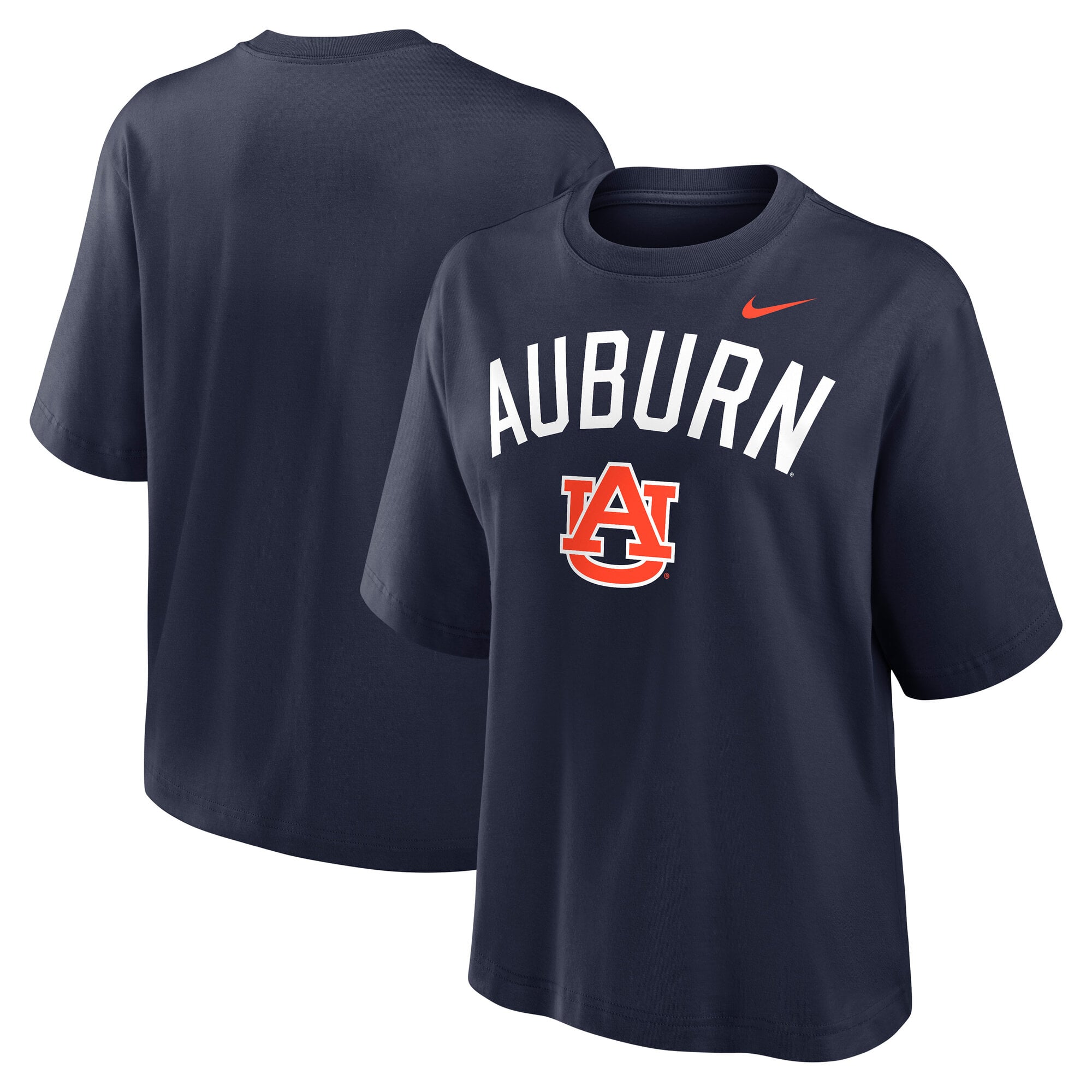 Women's Nike Navy Auburn Tigers Arch Logo Boxy T-Shirt