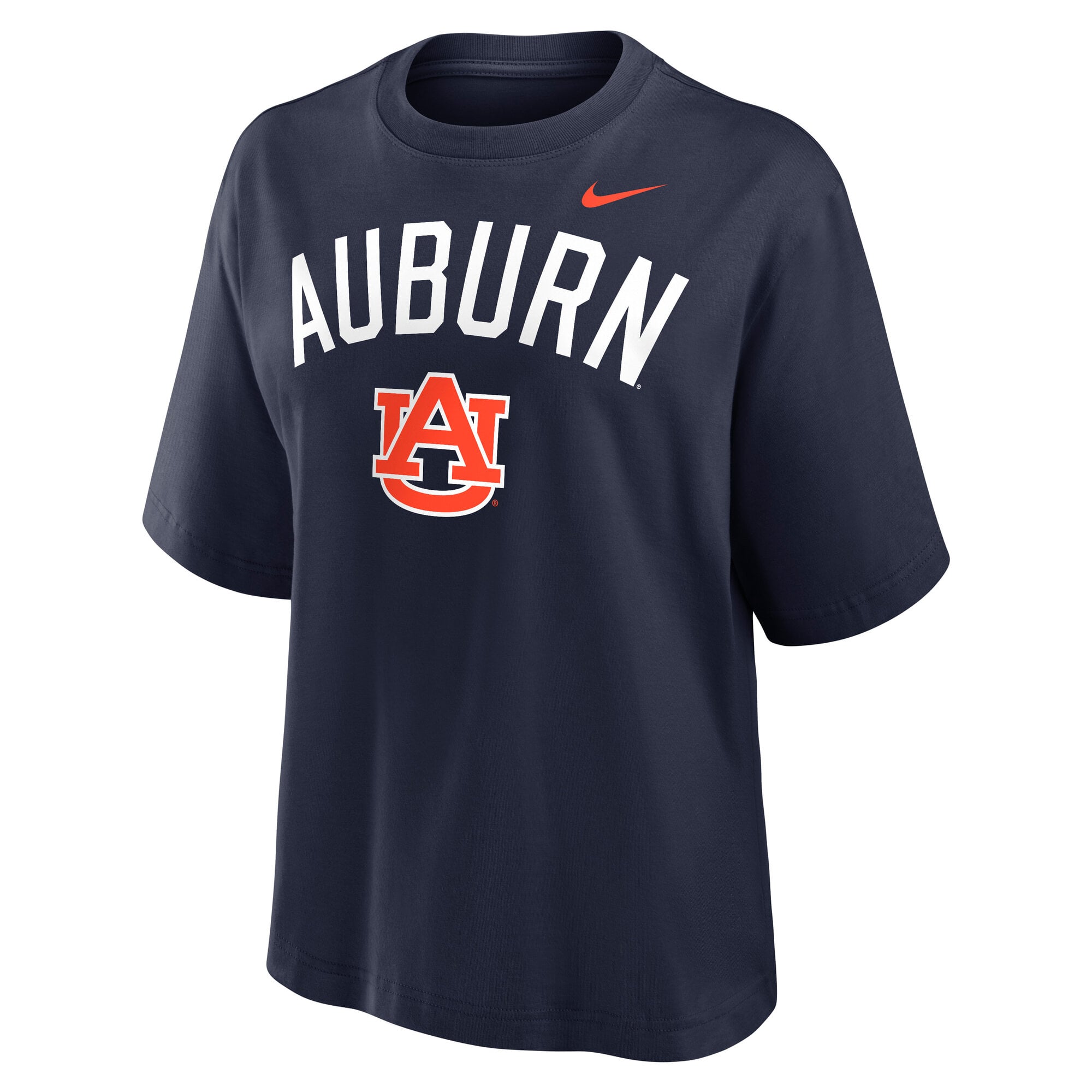 Women's Nike Navy Auburn Tigers Arch Logo Boxy T-Shirt