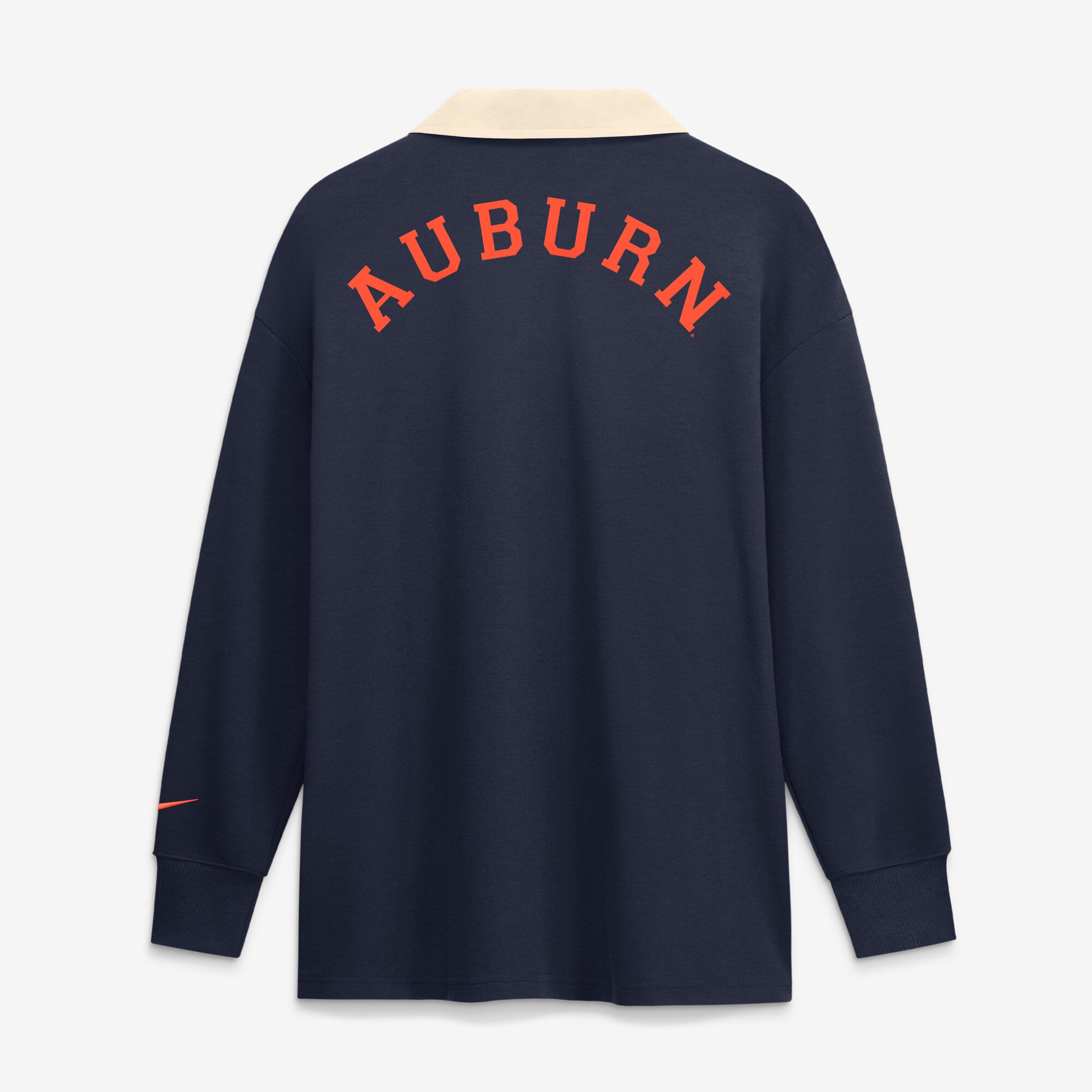 Women's Nike Navy Auburn Tigers Oversized Essential Dri-FIT Long Sleeve V-Neck Polo